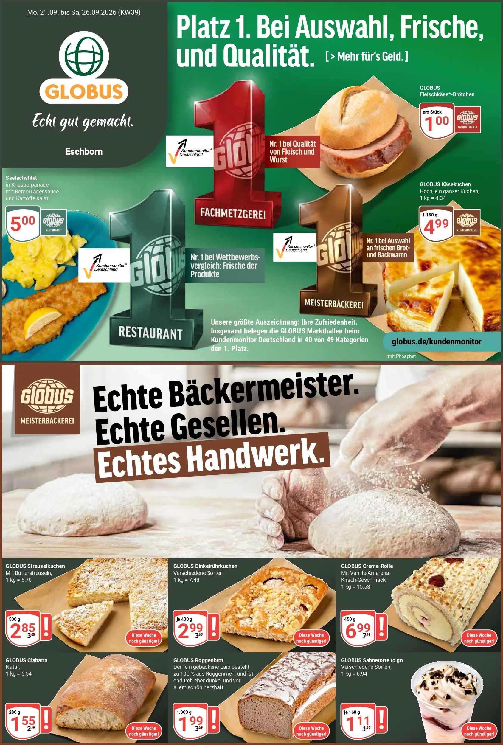 Globus - Eschborn Prospekt nächste Woche – von Montag 21.09.2026 bis Samstag 26.09.2026