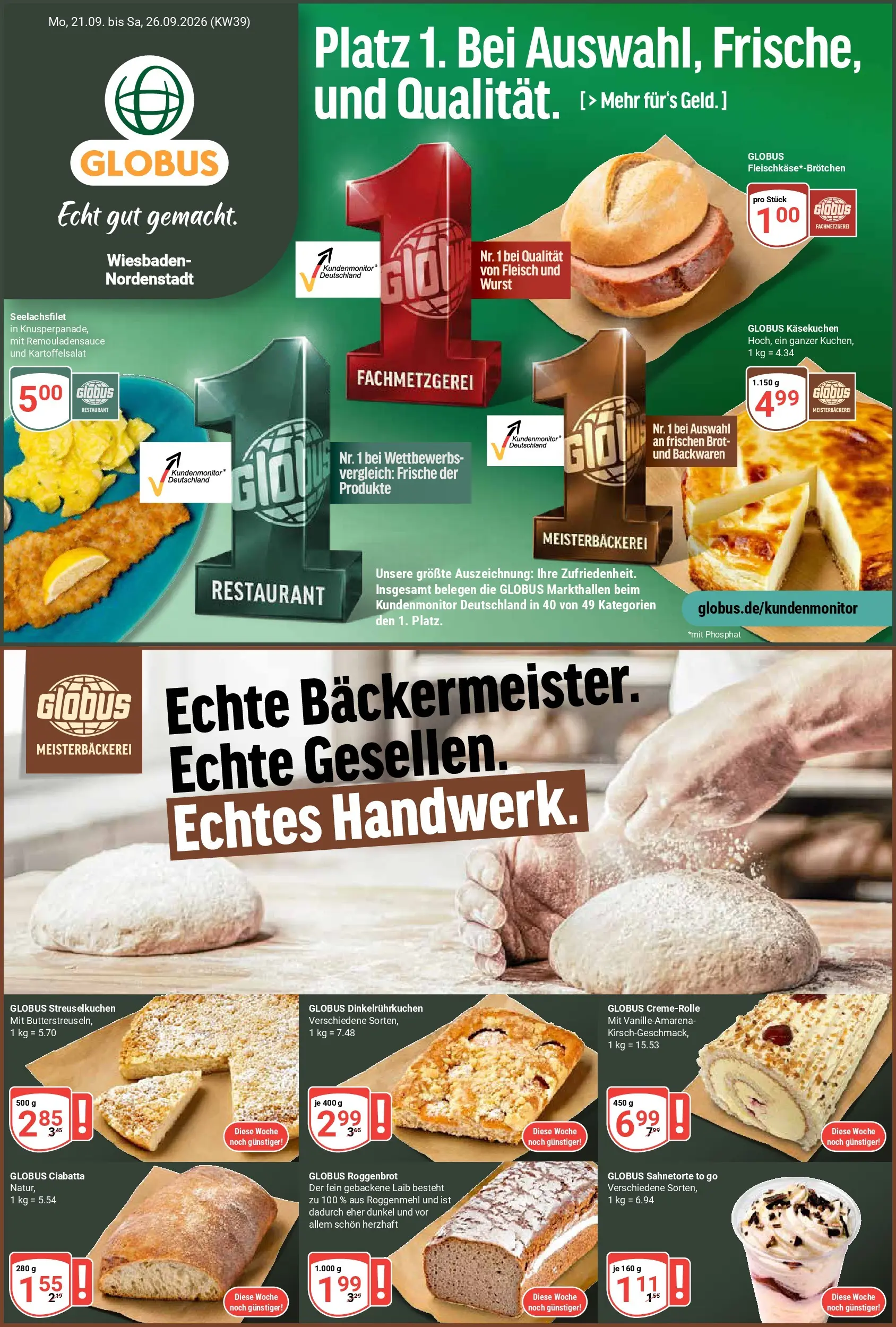 Globus - Wiesbaden-Nordenstadt Prospekt nächste Woche – von Montag 21.09.2026 bis Samstag 26.09.2026