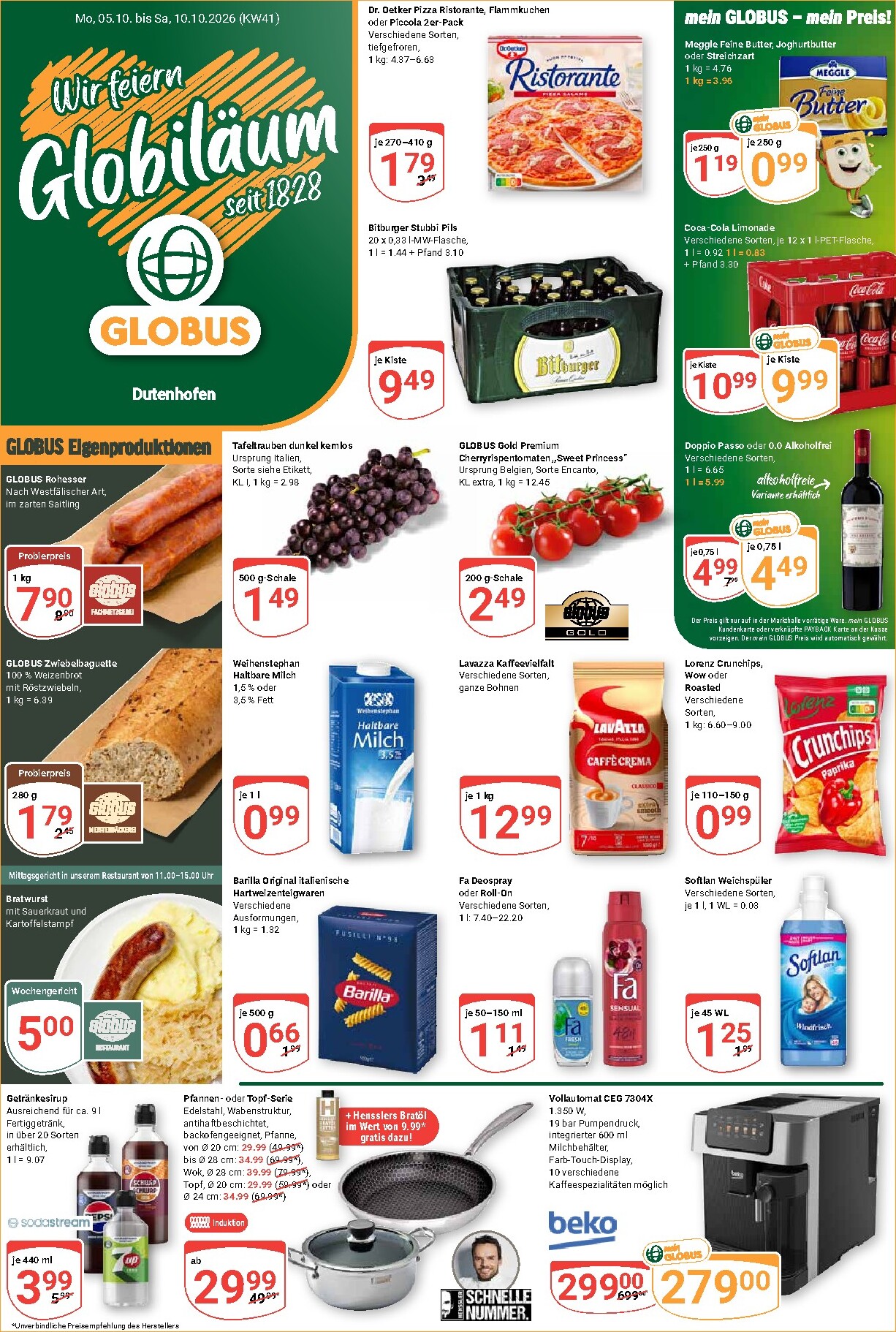 Globus - Dutenhofen Prospekt nächste Woche – von Montag 05.10.2026 bis Samstag 10.10.2026