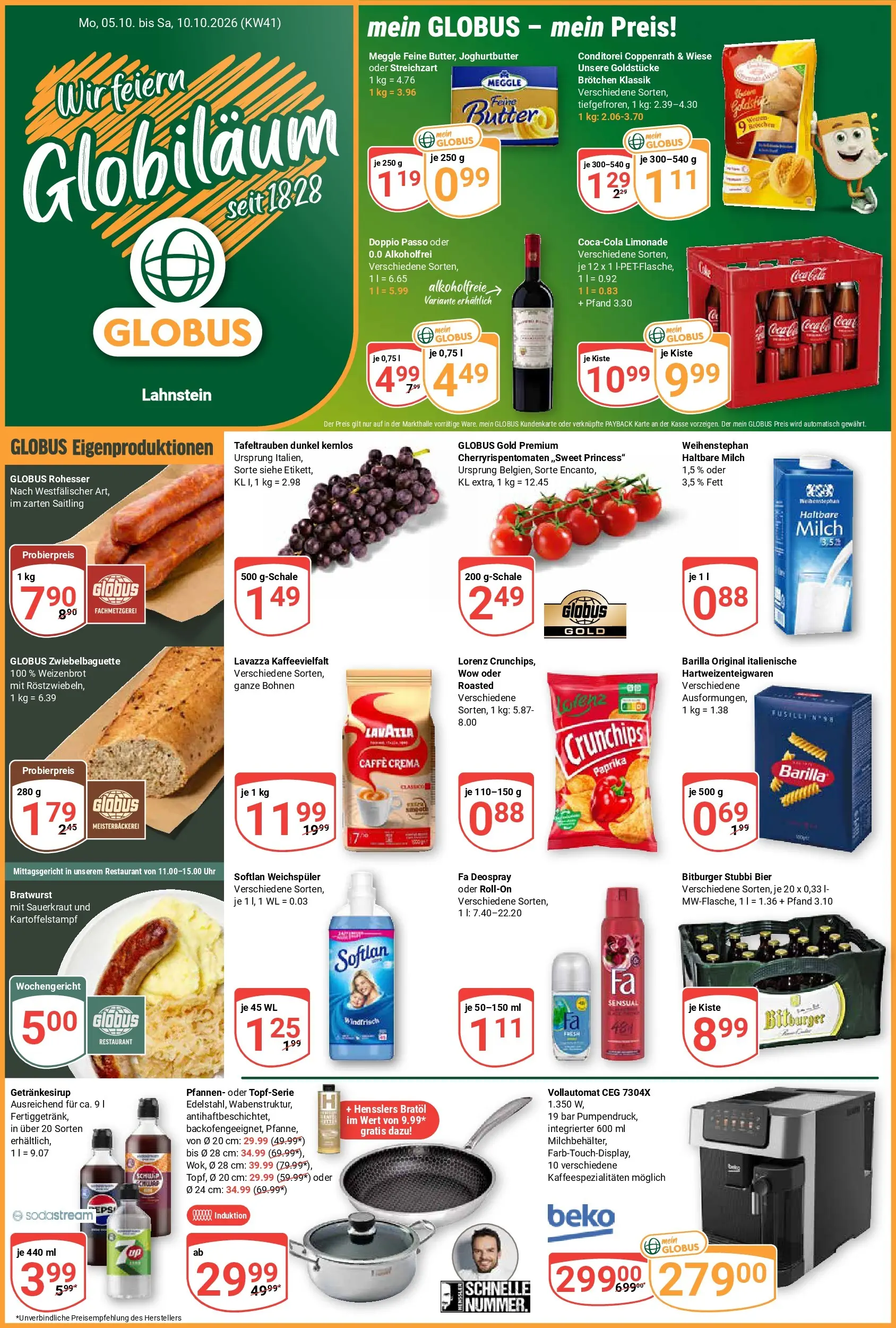 Globus - Lahnstein Prospekt nächste Woche – von Montag 05.10.2026 bis Samstag 10.10.2026