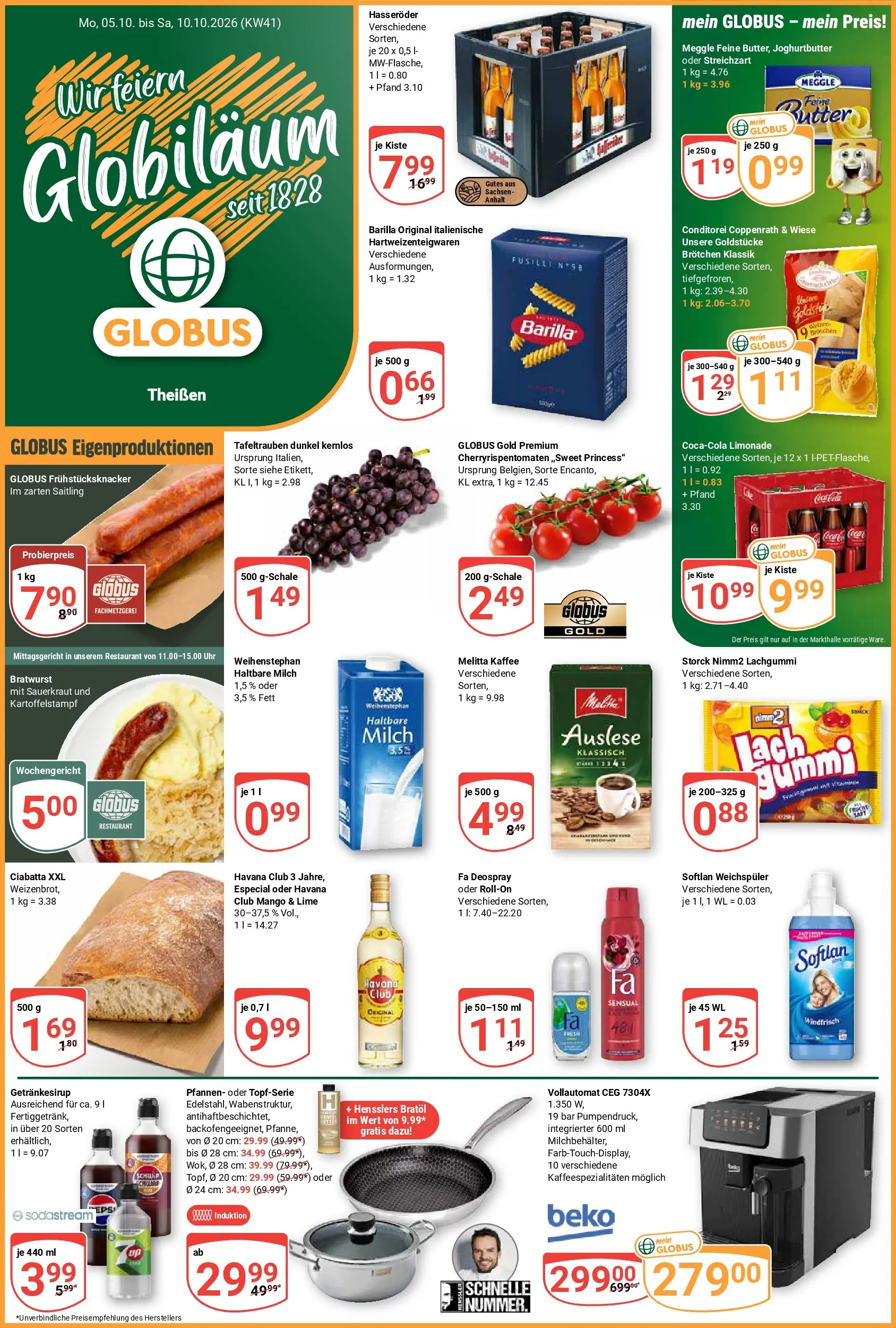Globus - Theissen Prospekt nächste Woche – von Montag 05.10.2026 bis Samstag 10.10.2026