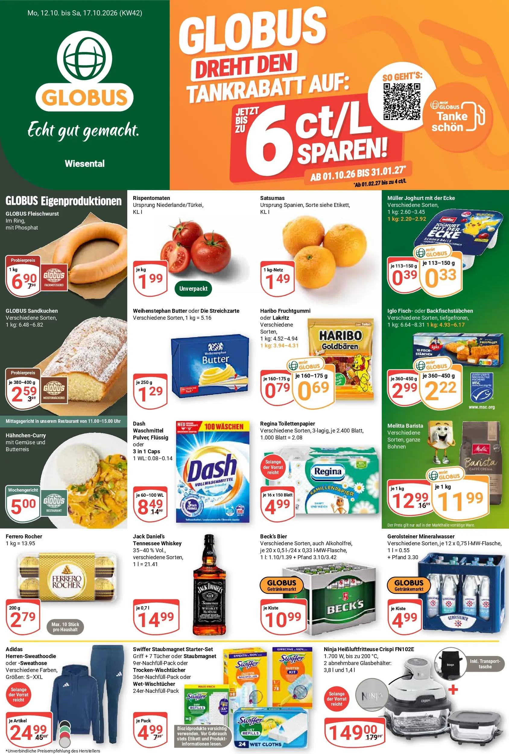 Globus - Wiesental Prospekt nächste Woche – von Montag 12.10.2026 bis Samstag 17.10.2026