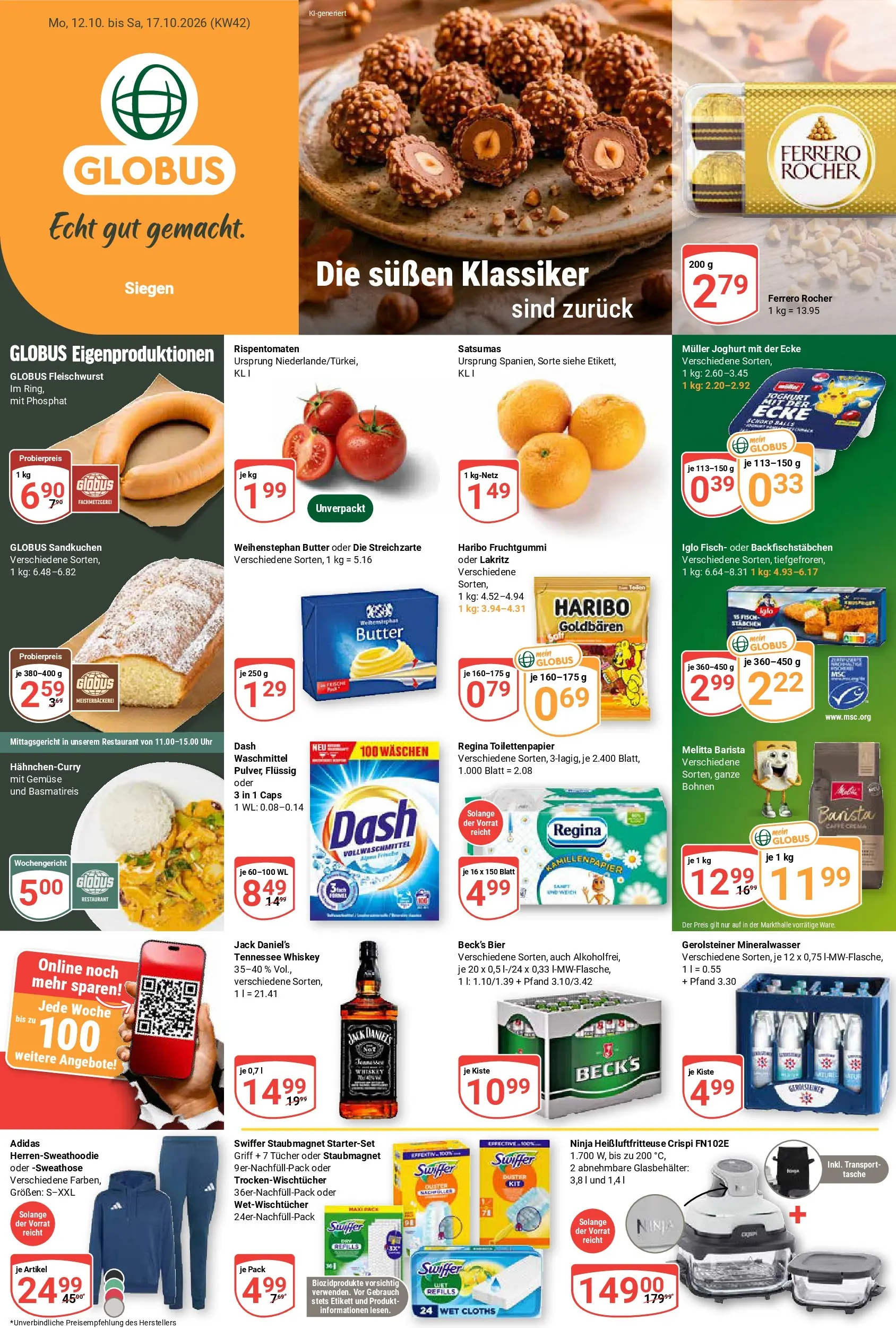 Globus - Siegen Prospekt nächste Woche – von Montag 12.10.2026 bis Samstag 17.10.2026