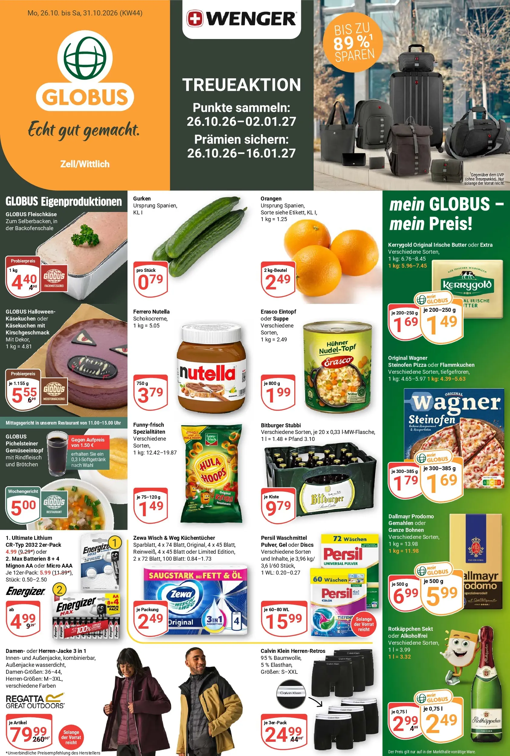 Globus - Zell/Wittlich Prospekt nächste Woche – von Montag 26.10.2026 bis Samstag 31.10.2026