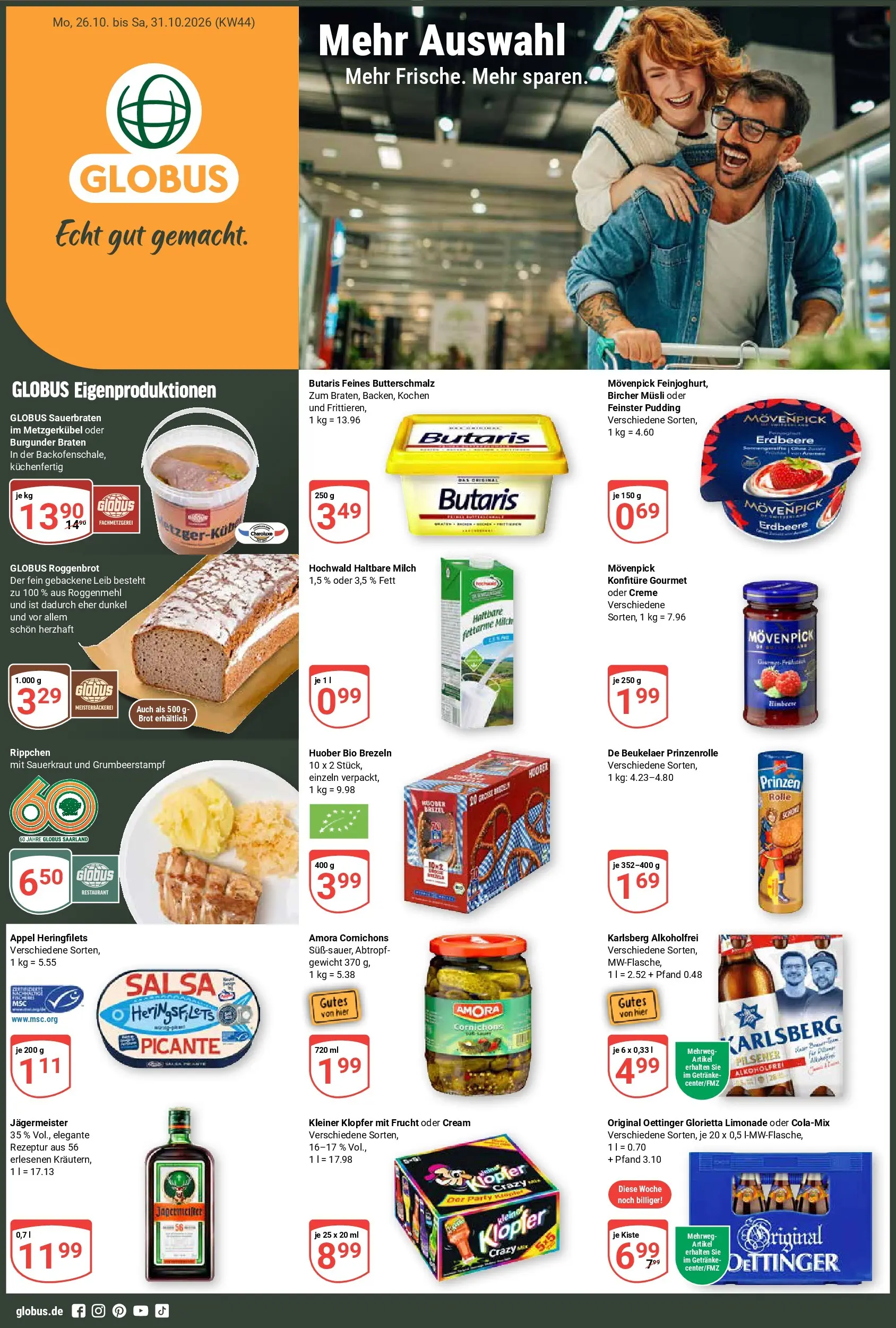 Globus Prospekt nächste Woche – von Montag 26.10.2026 bis Samstag 31.10.2026