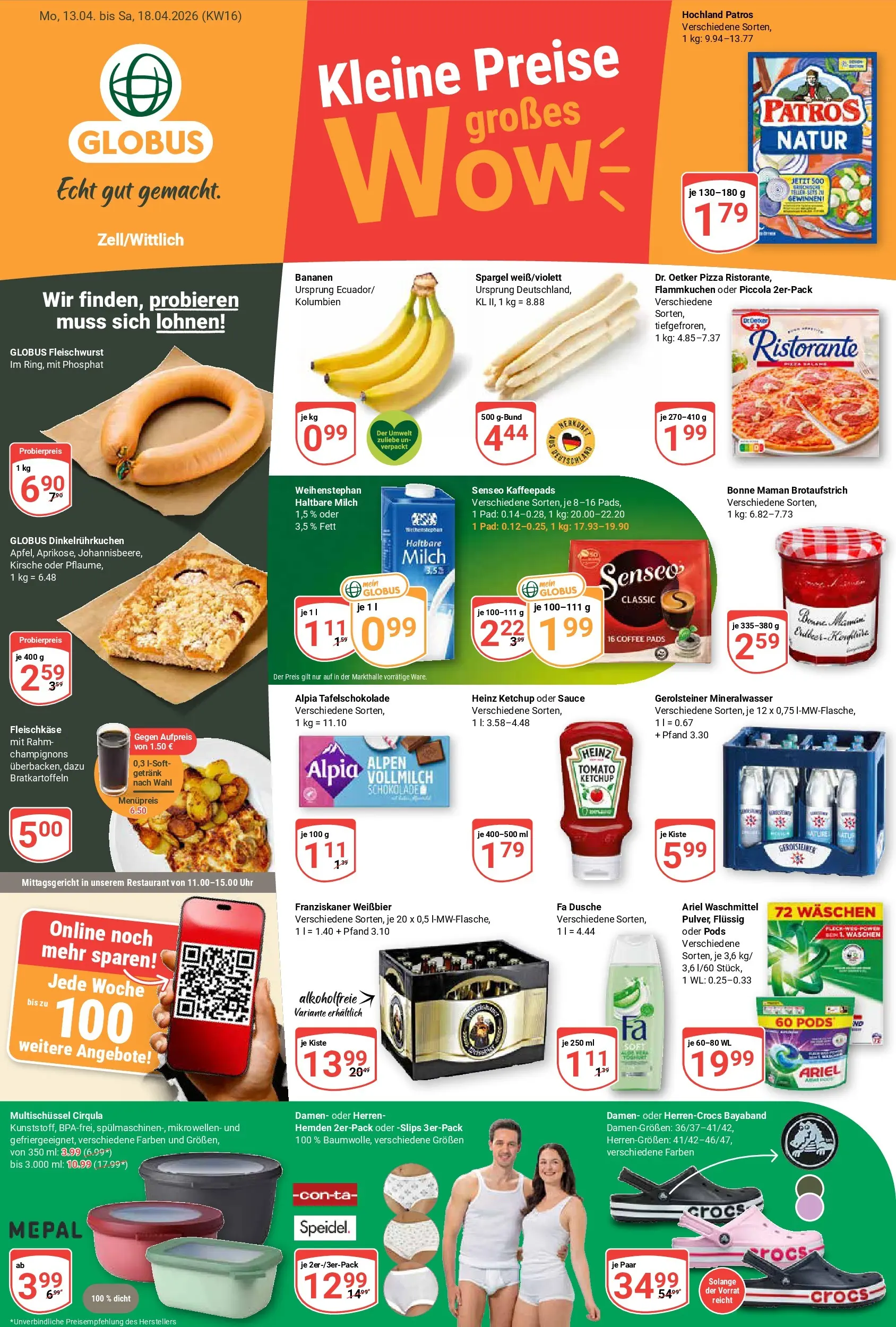Globus - Zell/Wittlich Prospekt nächste Woche – von Montag 13.04.2026 bis Samstag 18.04.2026