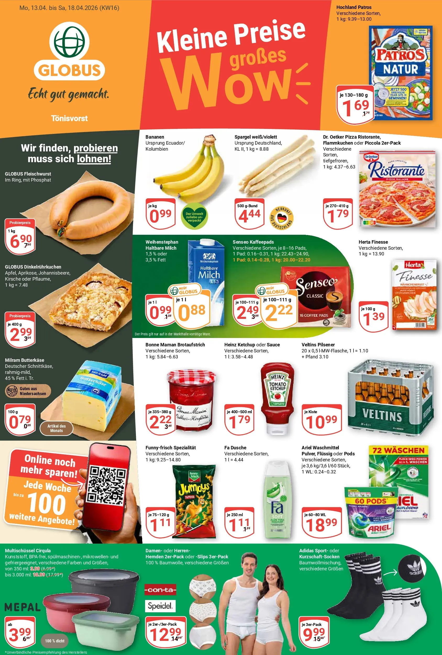 Globus - Tönisvorst Prospekt nächste Woche – von Montag 13.04.2026 bis Samstag 18.04.2026