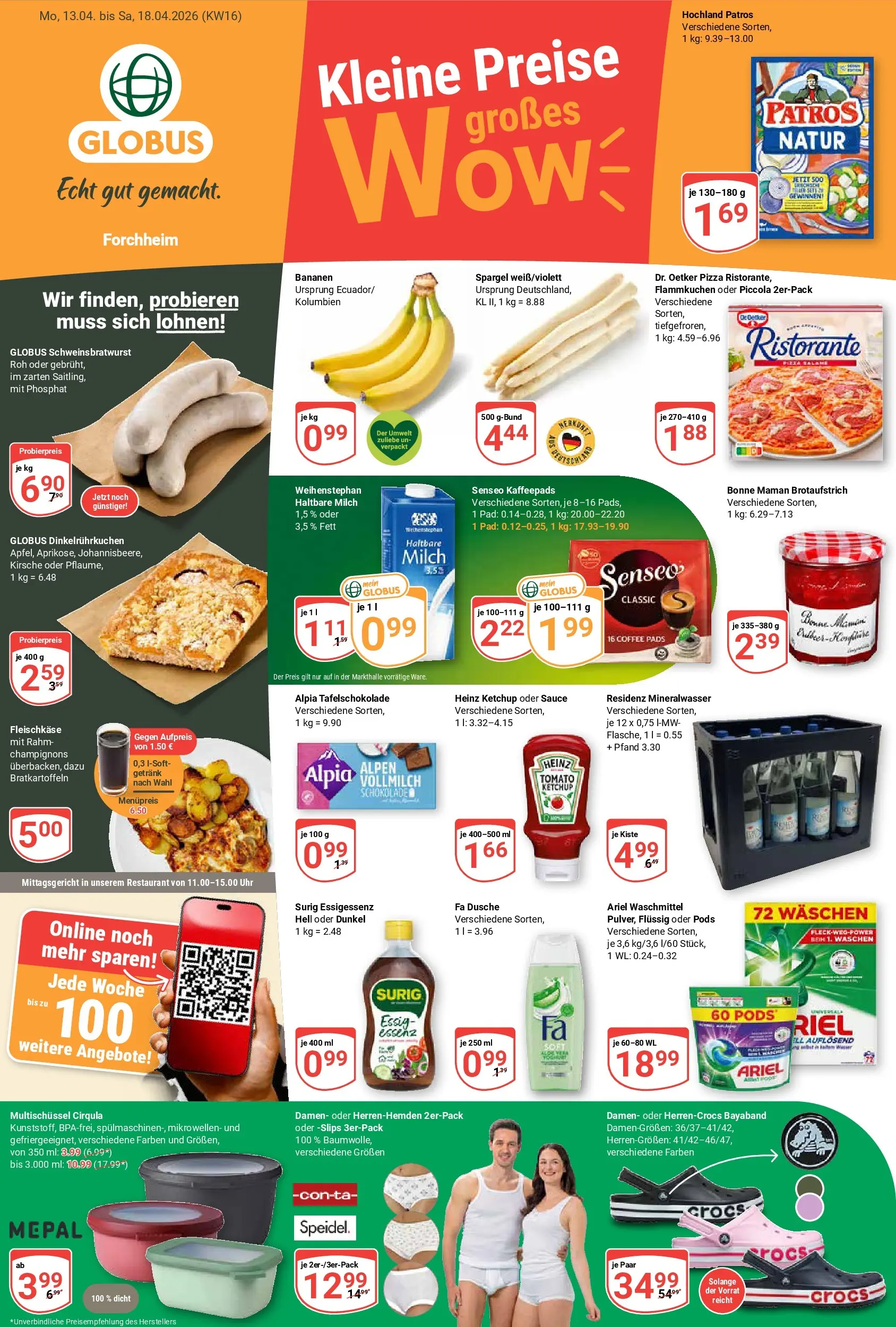 Globus - Forchheim Prospekt nächste Woche – von Montag 13.04.2026 bis Samstag 18.04.2026
