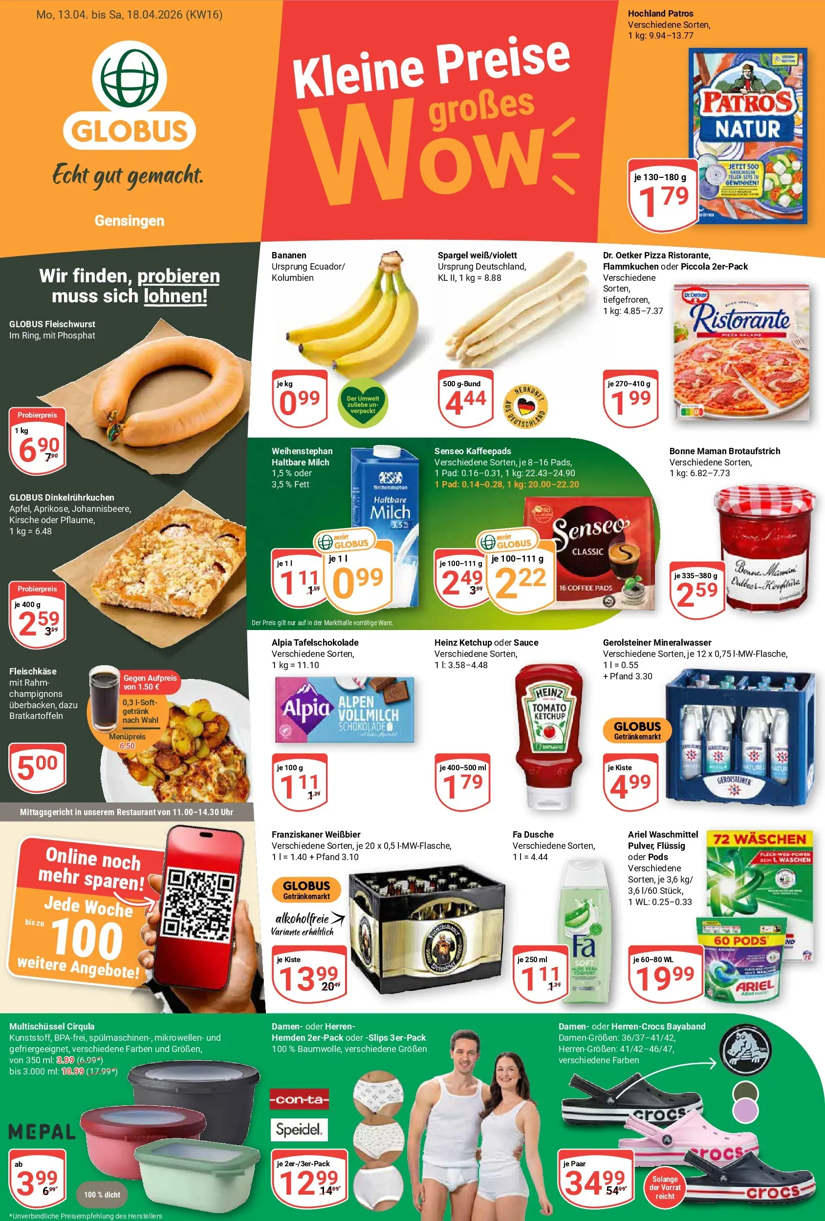 Globus - Gensingen Prospekt nächste Woche – von Montag 13.04.2026 bis Samstag 18.04.2026