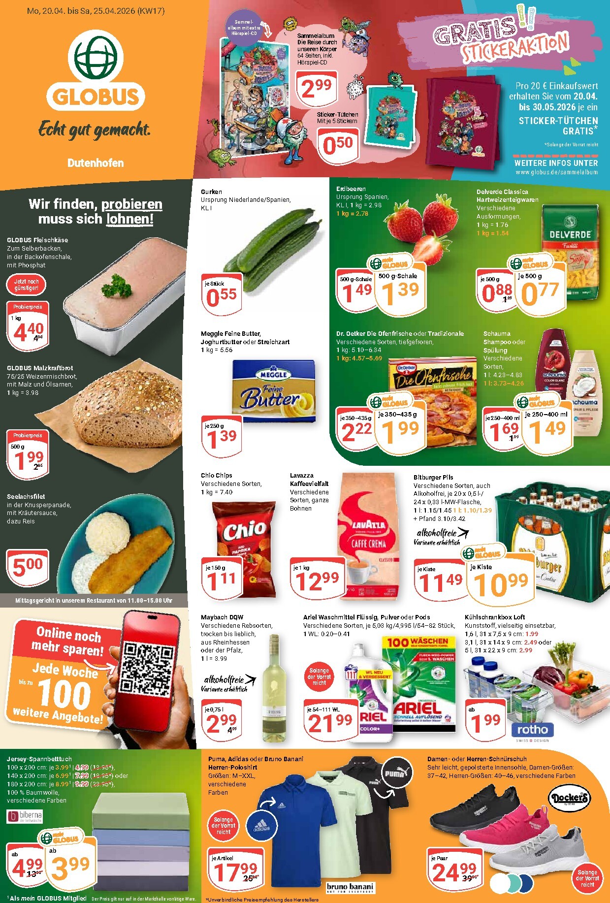 Globus - Dutenhofen Prospekt nächste Woche – von Montag 20.04.2026 bis Samstag 25.04.2026