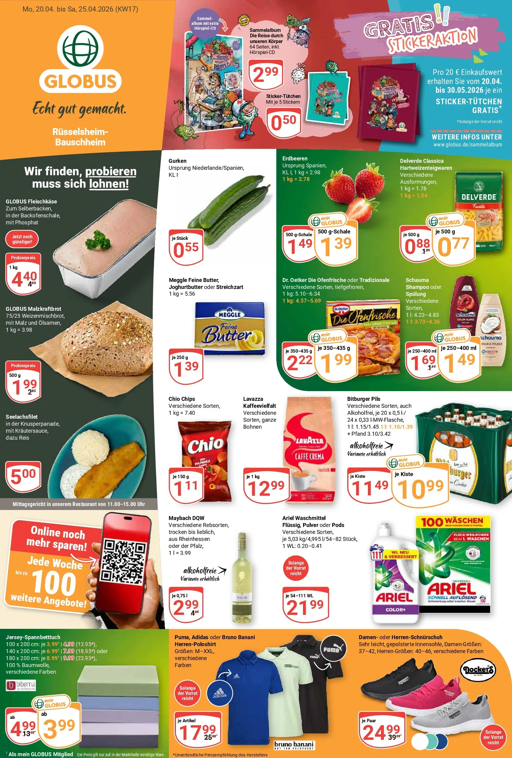 Globus - Rüsselsheim-Bauschheim Prospekt nächste Woche – von Montag 20.04.2026 bis Samstag 25.04.2026