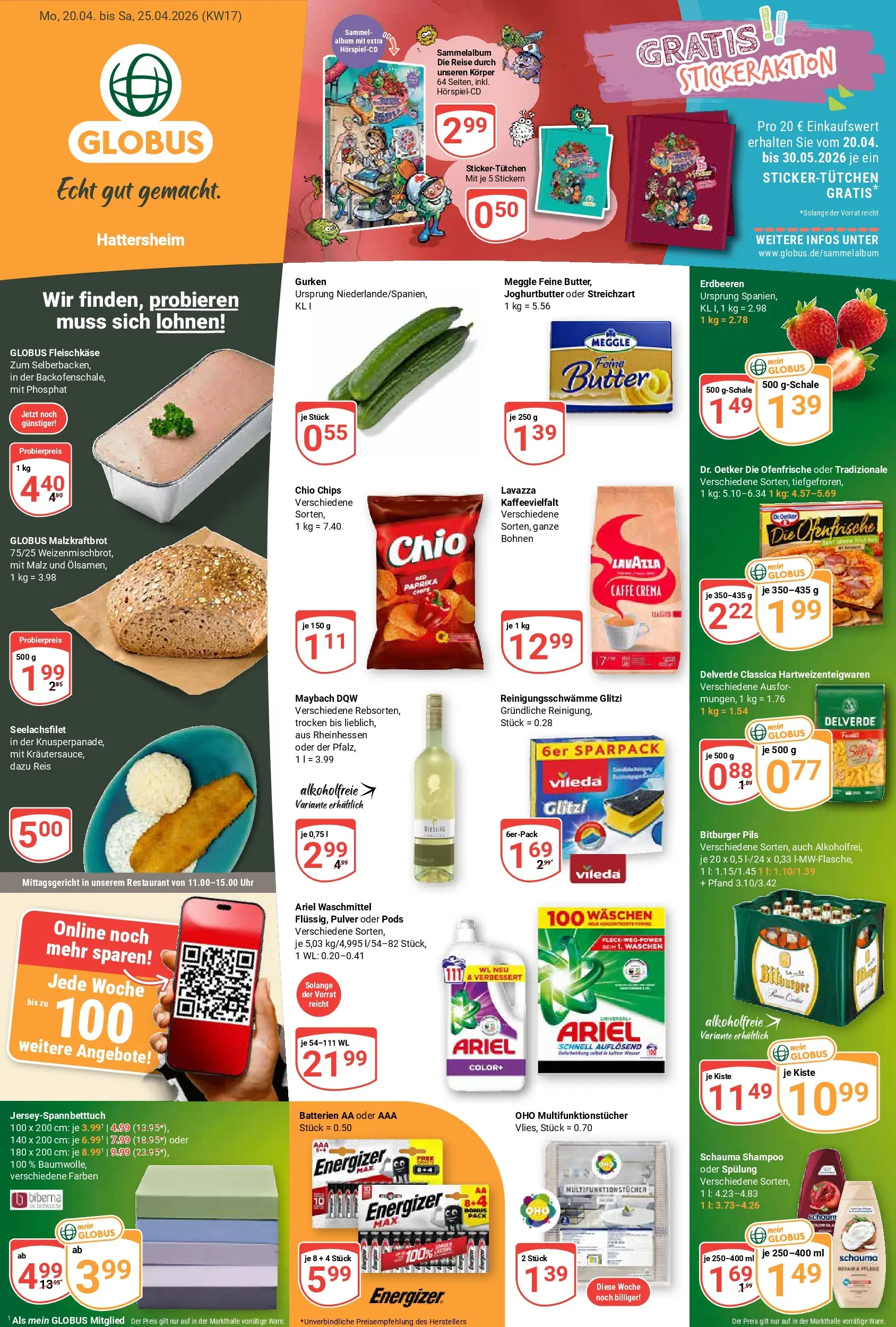 Globus - Hattersheim Prospekt nächste Woche – von Montag 20.04.2026 bis Samstag 25.04.2026