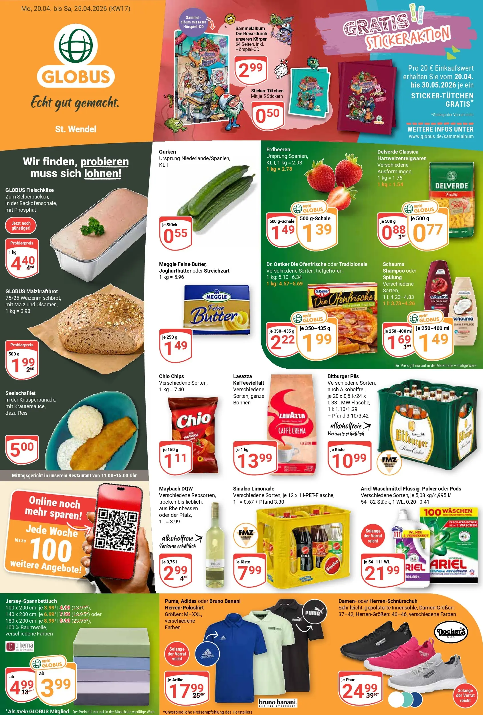 Globus - St. Wendel Prospekt nächste Woche – von Montag 20.04.2026 bis Samstag 25.04.2026