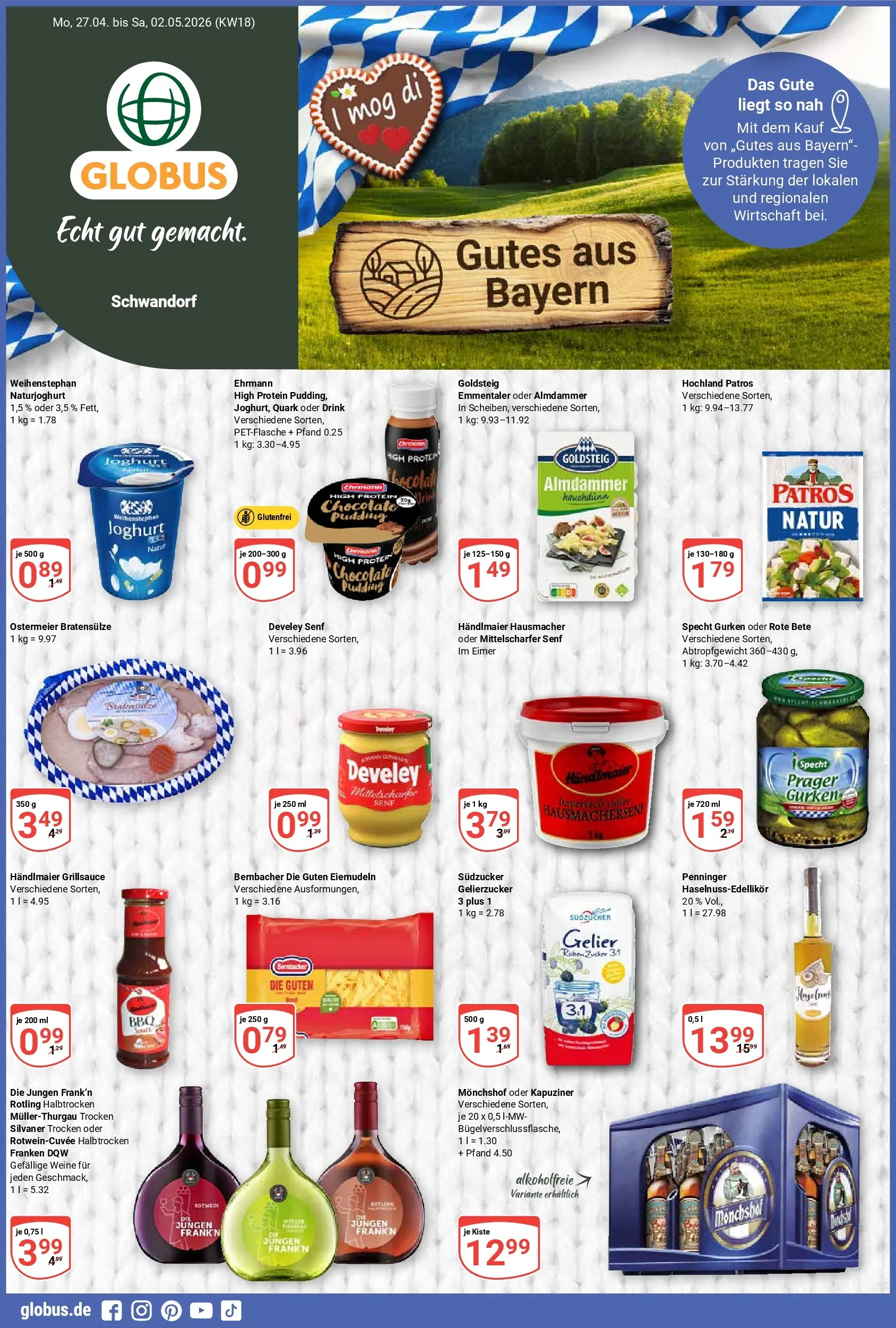 Globus - Schwandorf Prospekt nächste Woche – von Montag 27.04.2026 bis Samstag 02.05.2026