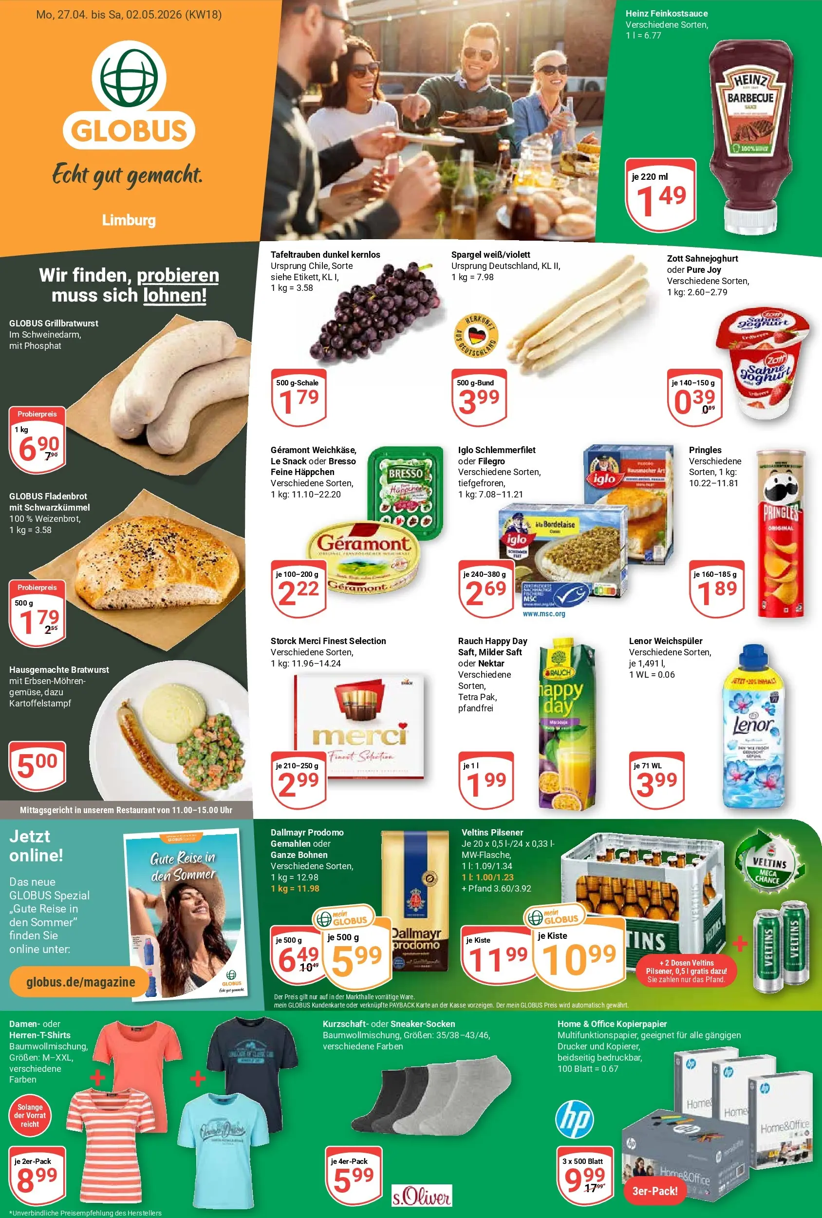 Globus - Limburg Prospekt nächste Woche – von Montag 27.04.2026 bis Samstag 02.05.2026