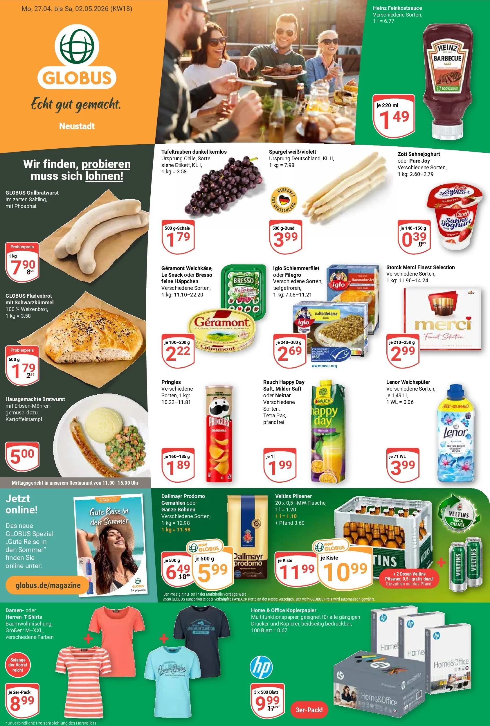 Globus - Neustadt Prospekt nächste Woche – von Montag 27.04.2026 bis Samstag 02.05.2026