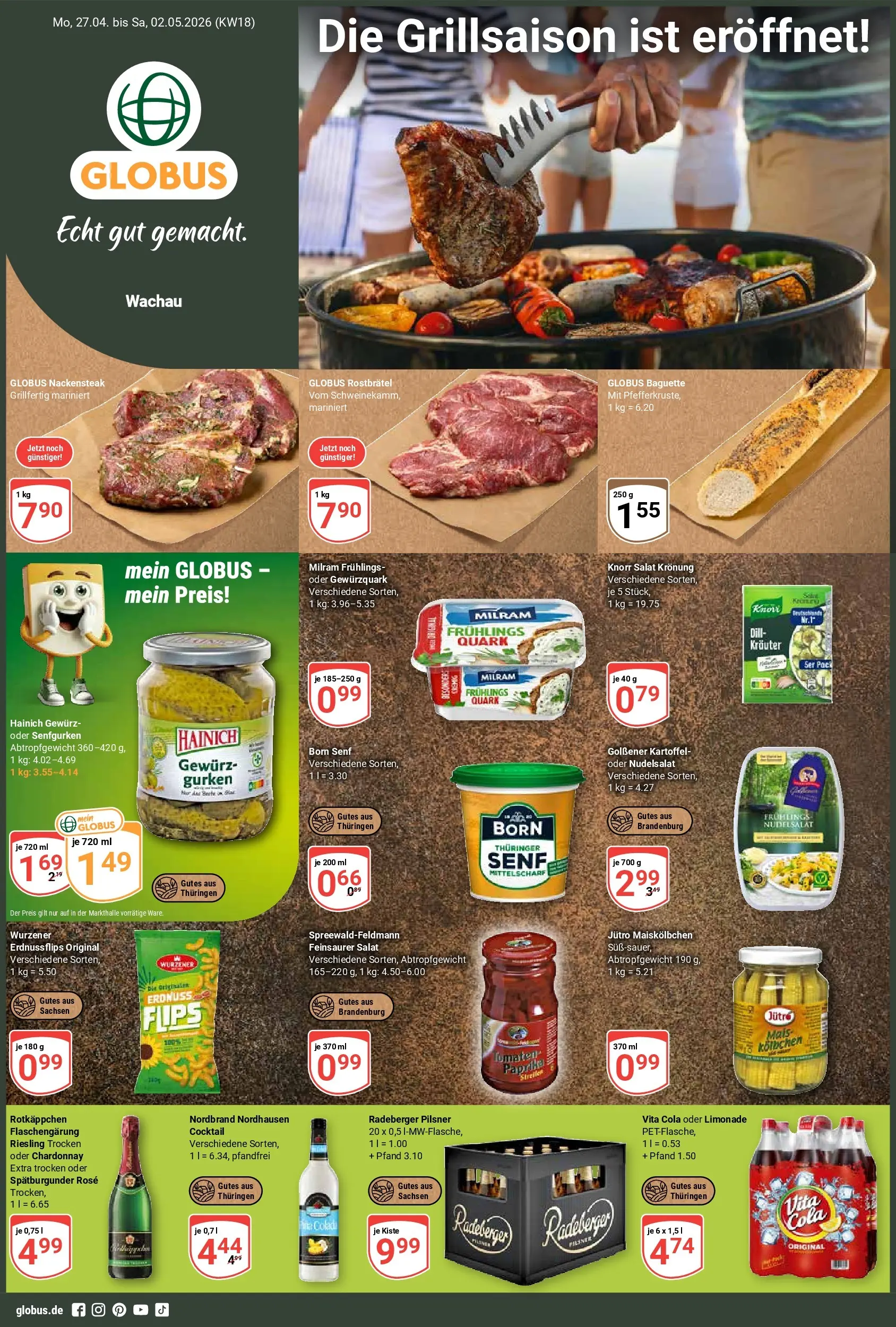 Globus - Wachau Prospekt nächste Woche – von Montag 27.04.2026 bis Samstag 02.05.2026
