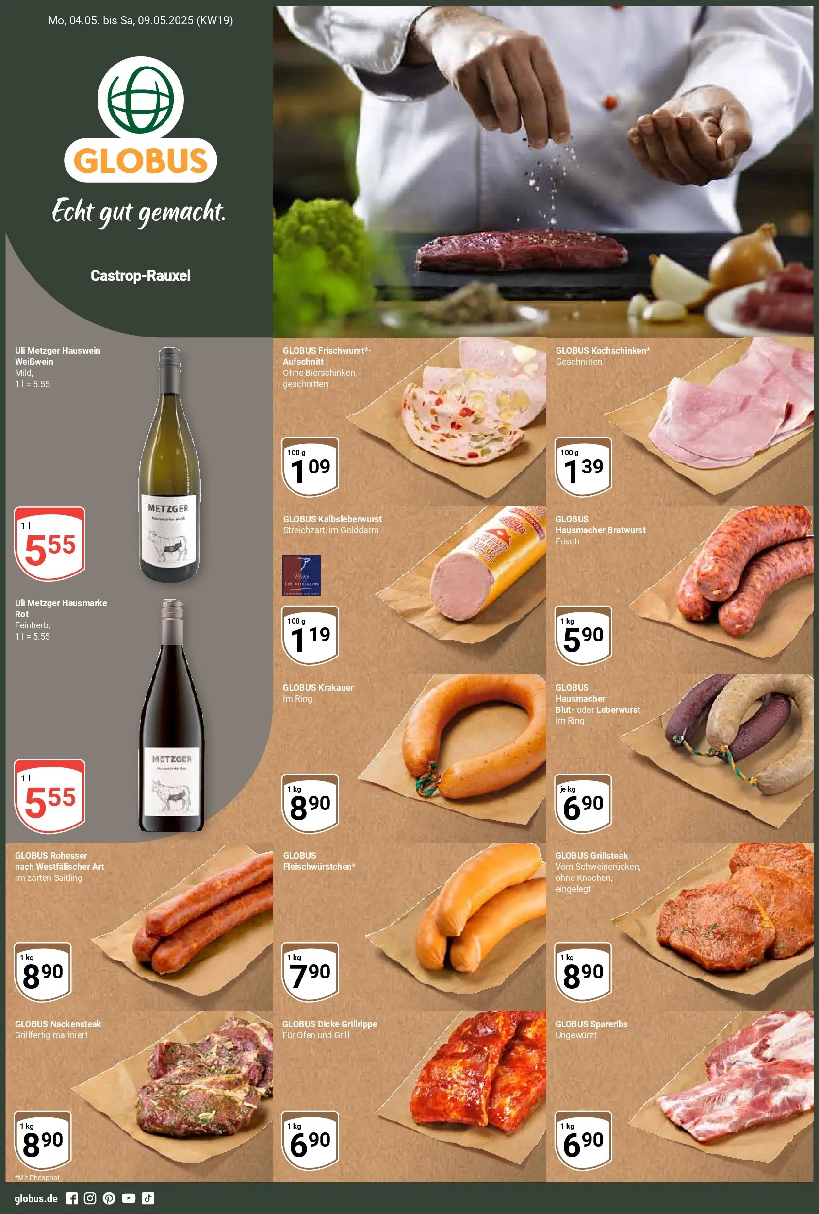 Globus - Castrop-Rauxel Prospekt nächste Woche – von Montag 04.05.2026 bis Samstag 09.05.2026