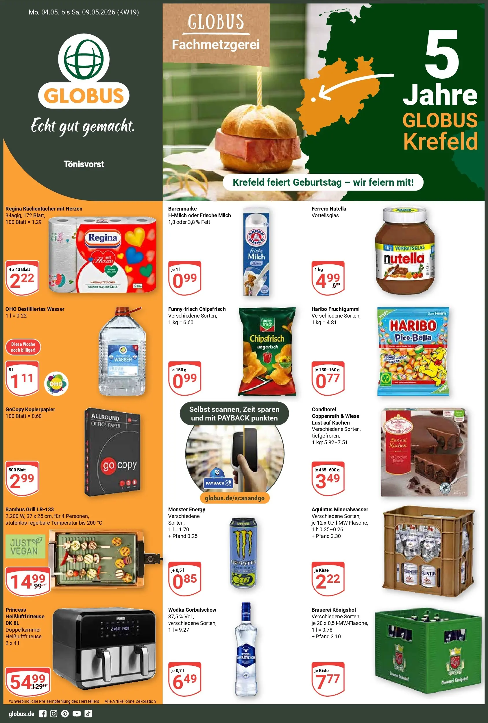 Globus - Tönisvorst Prospekt nächste Woche – von Montag 04.05.2026 bis Samstag 09.05.2026