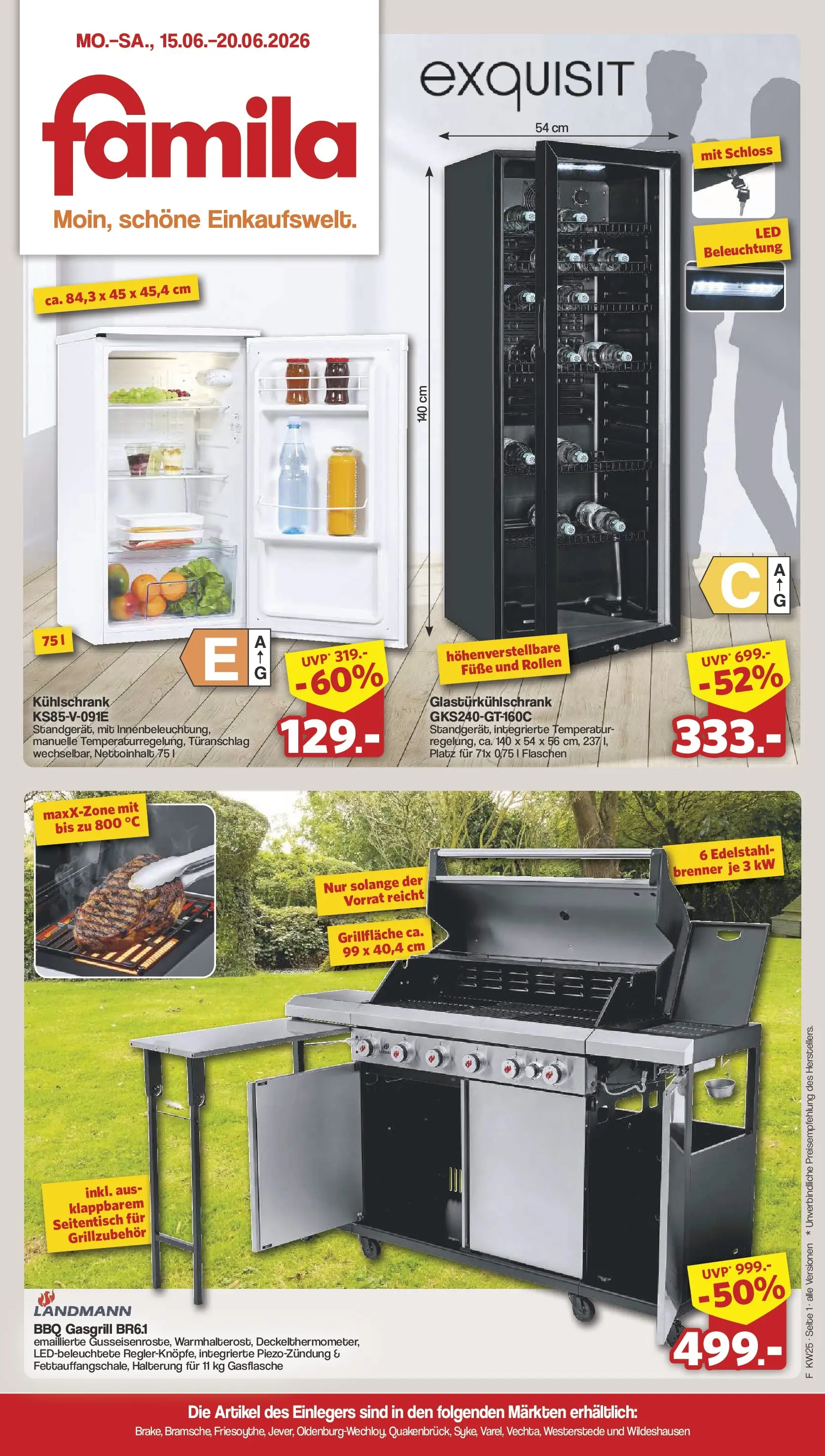 Famila Nordwest - Einleger Prospekt – von Montag 15.06.2026 bis Samstag 20.06.2026