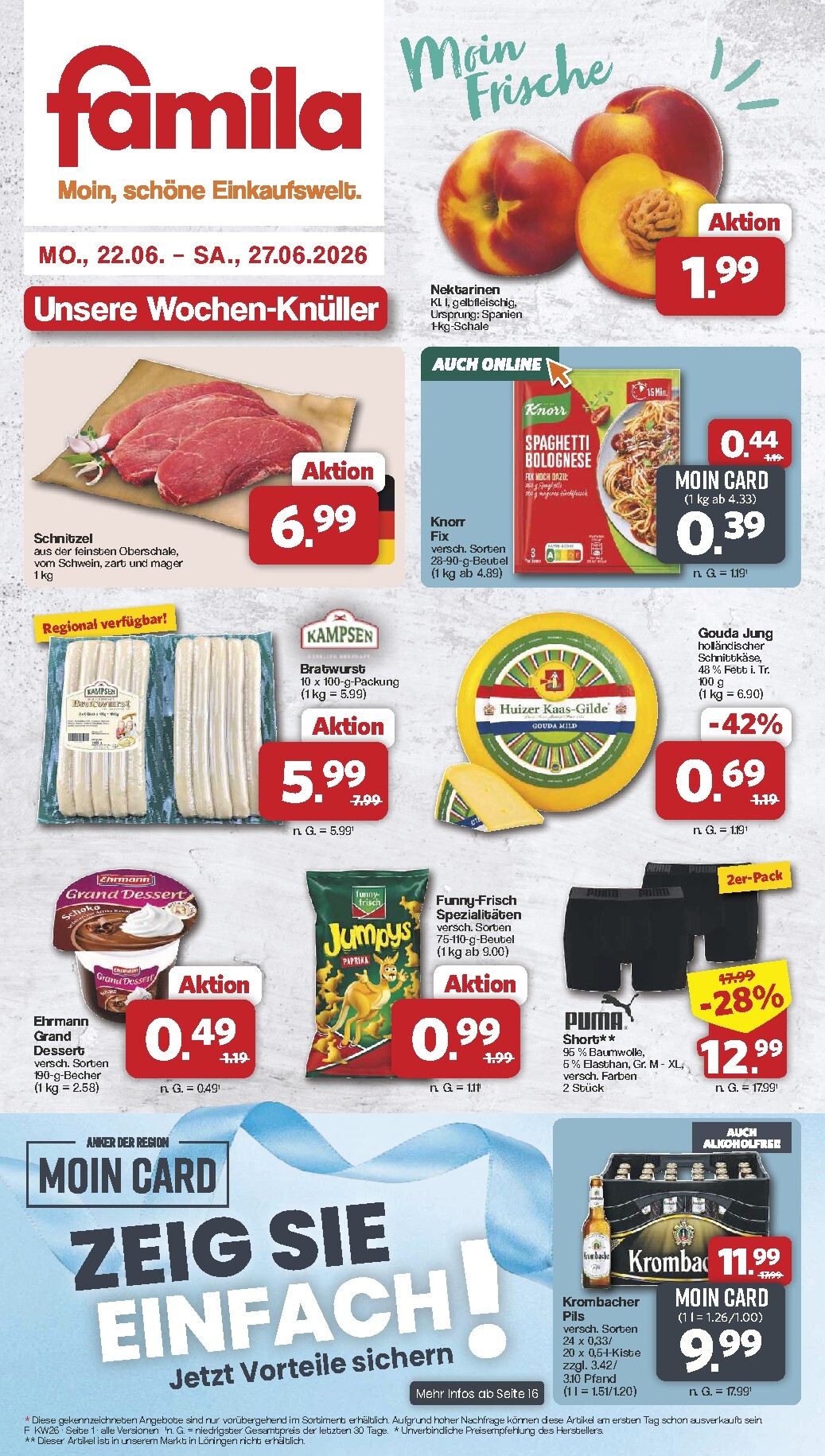 Famila Nordwest Prospekt nächste Woche – von Montag 22.06.2026 bis Samstag 27.06.2026