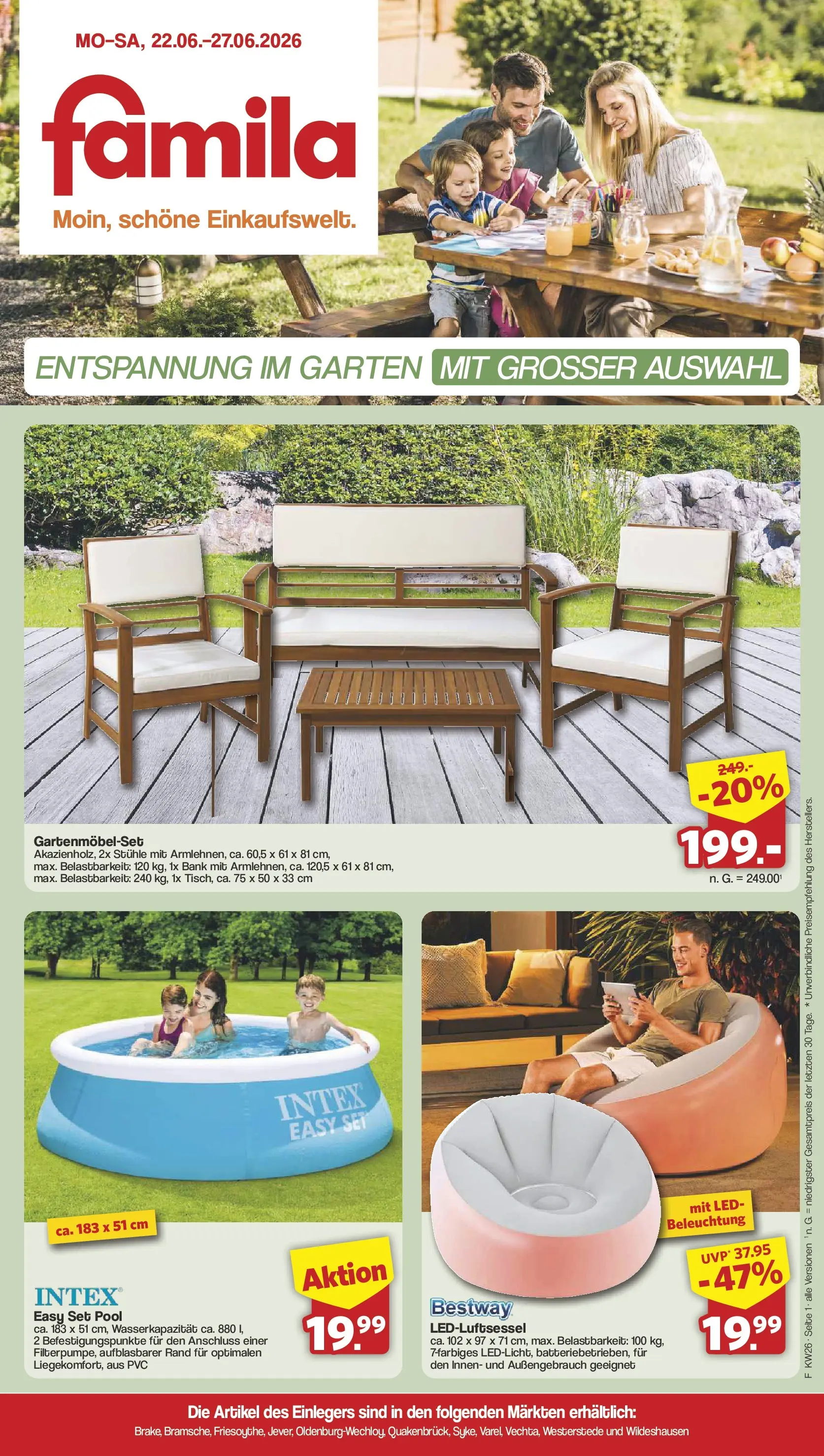 Famila Nordwest - Garten Prospekt – von Montag 22.06.2026 bis Samstag 27.06.2026