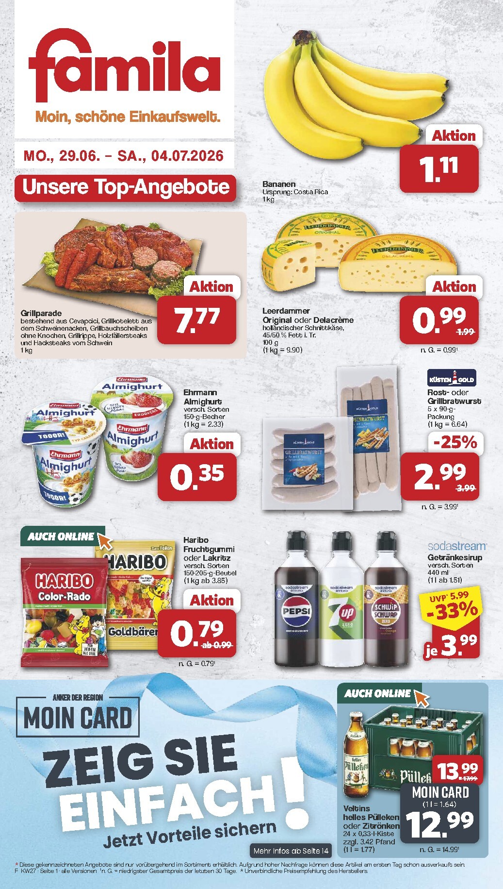 Famila Nordwest Prospekt nächste Woche – von Montag 29.06.2026 bis Samstag 04.07.2026