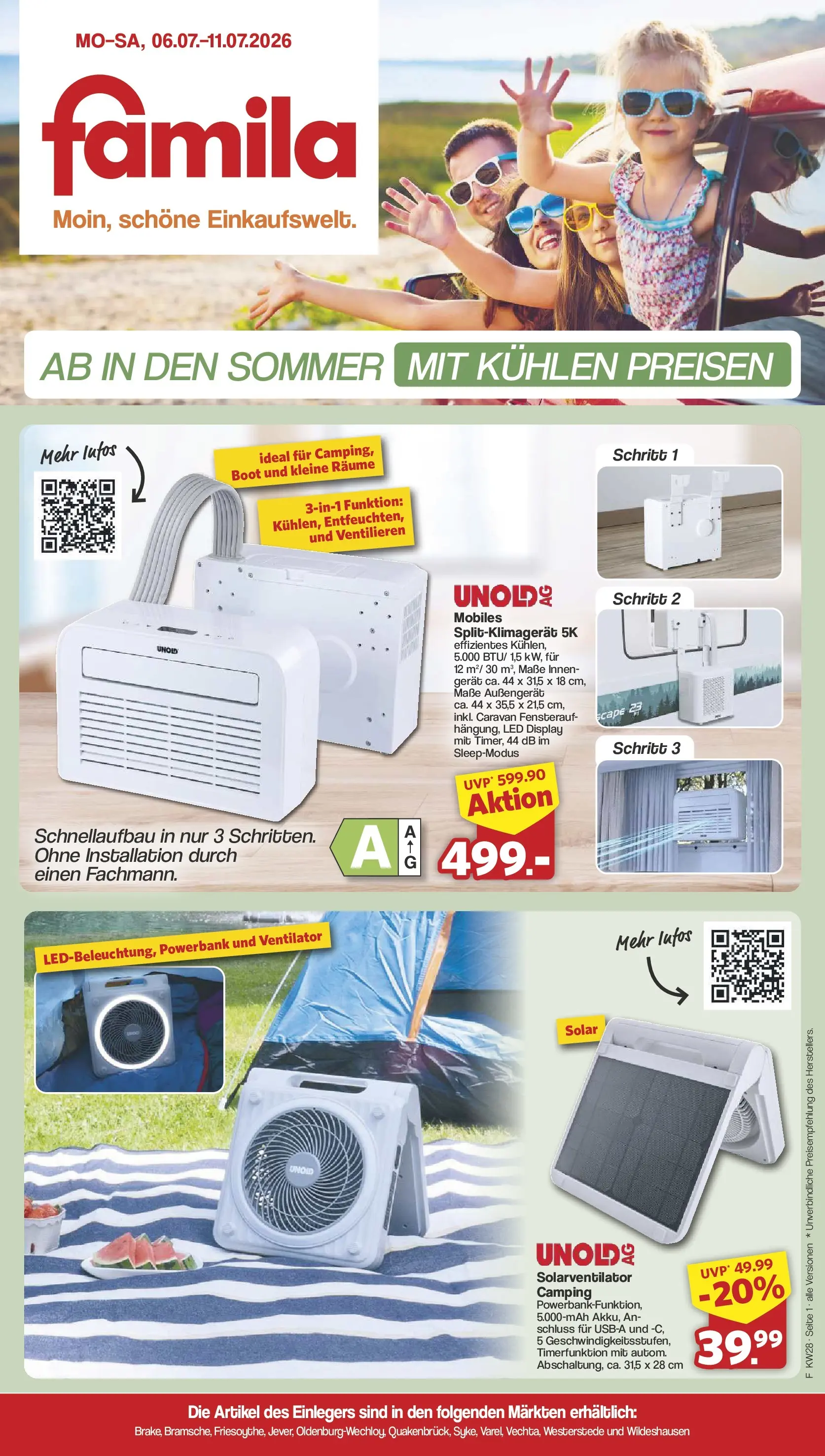 Famila Nordwest - Sommer Prospekt – von Montag 06.07.2026 bis Samstag 11.07.2026