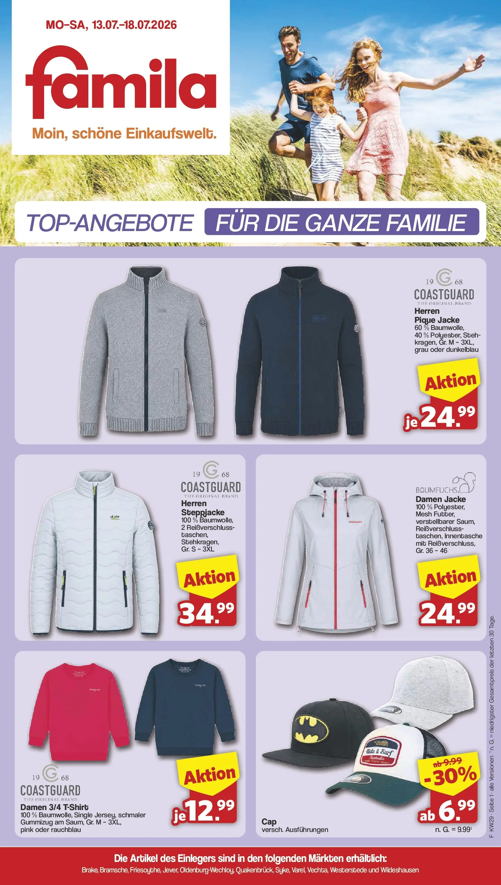 Famila Nordwest - Einleger Prospekt – von Montag 13.07.2026 bis Samstag 18.07.2026