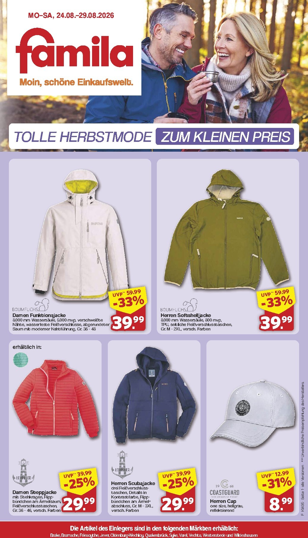 Famila Nordwest - Tolle Herbstmode zum Kleinen Preis Prospekt nächste Woche – von Montag 24.08.2026 bis Samstag 29.08.2026