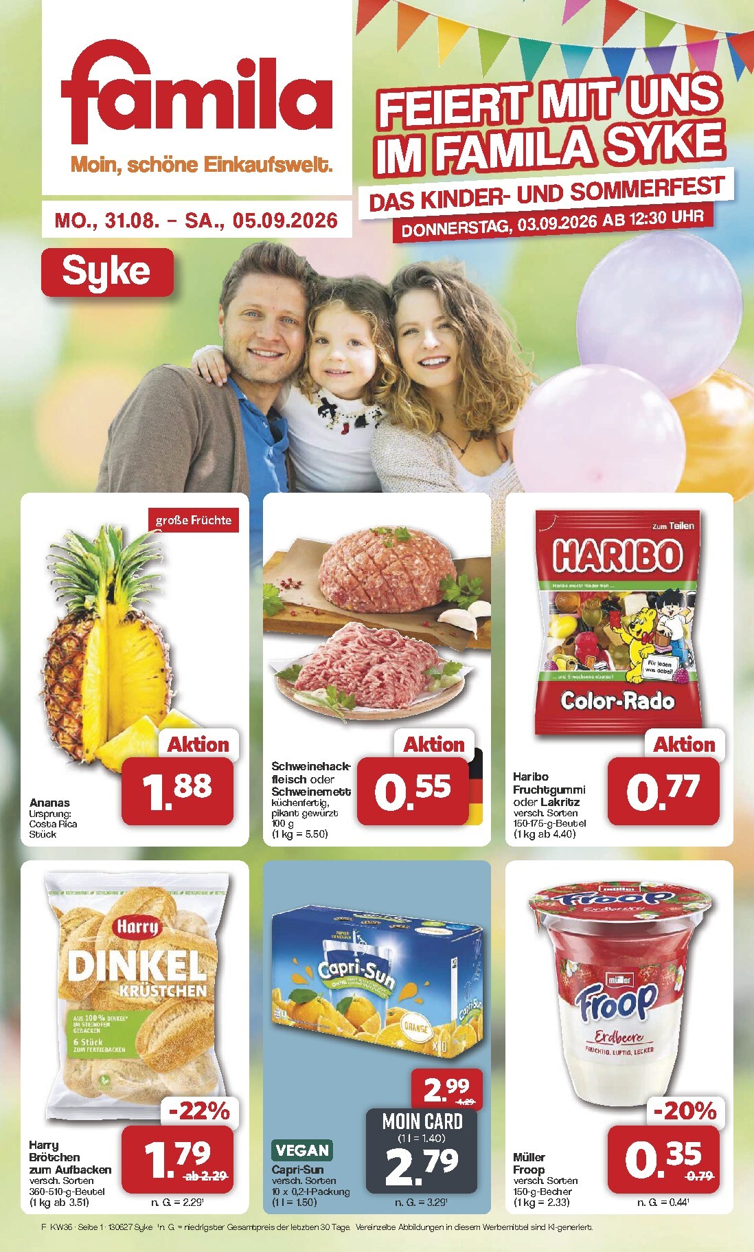 Famila Nordwest - Syke Prospekt nächste Woche – von Montag 31.08.2026 bis Samstag 05.09.2026
