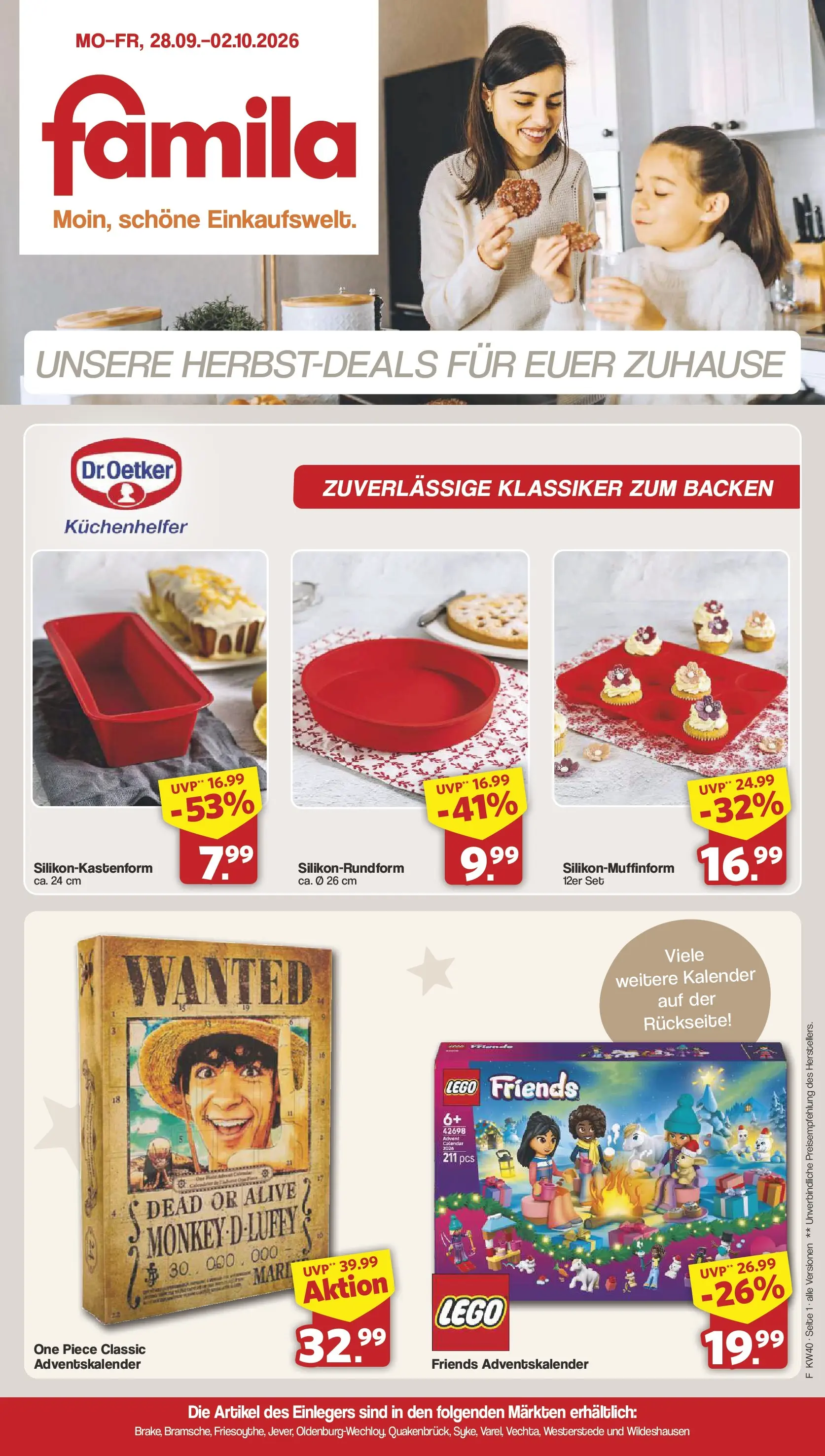 Famila Nordwest - Einleger Prospekt nächste Woche – von Montag 28.09.2026 bis Freitag 02.10.2026