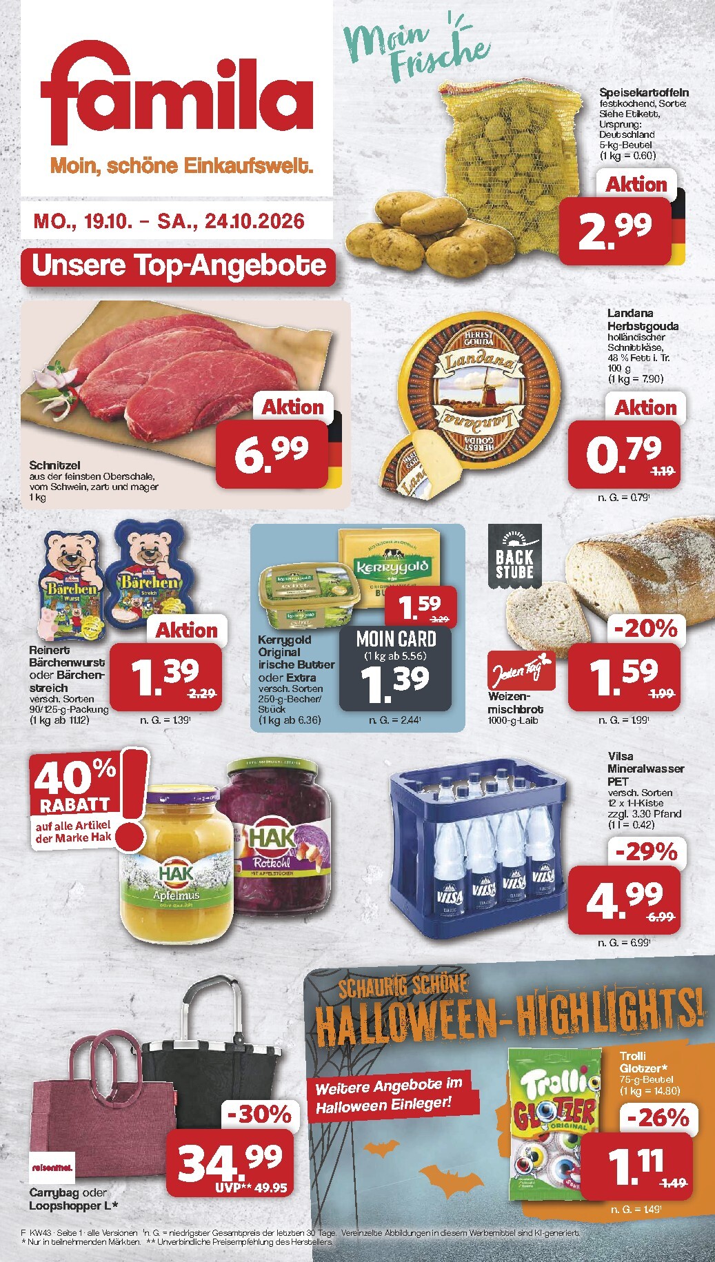 Famila Nordwest Prospekt nächste Woche – von Montag 19.10.2026 bis Samstag 24.10.2026