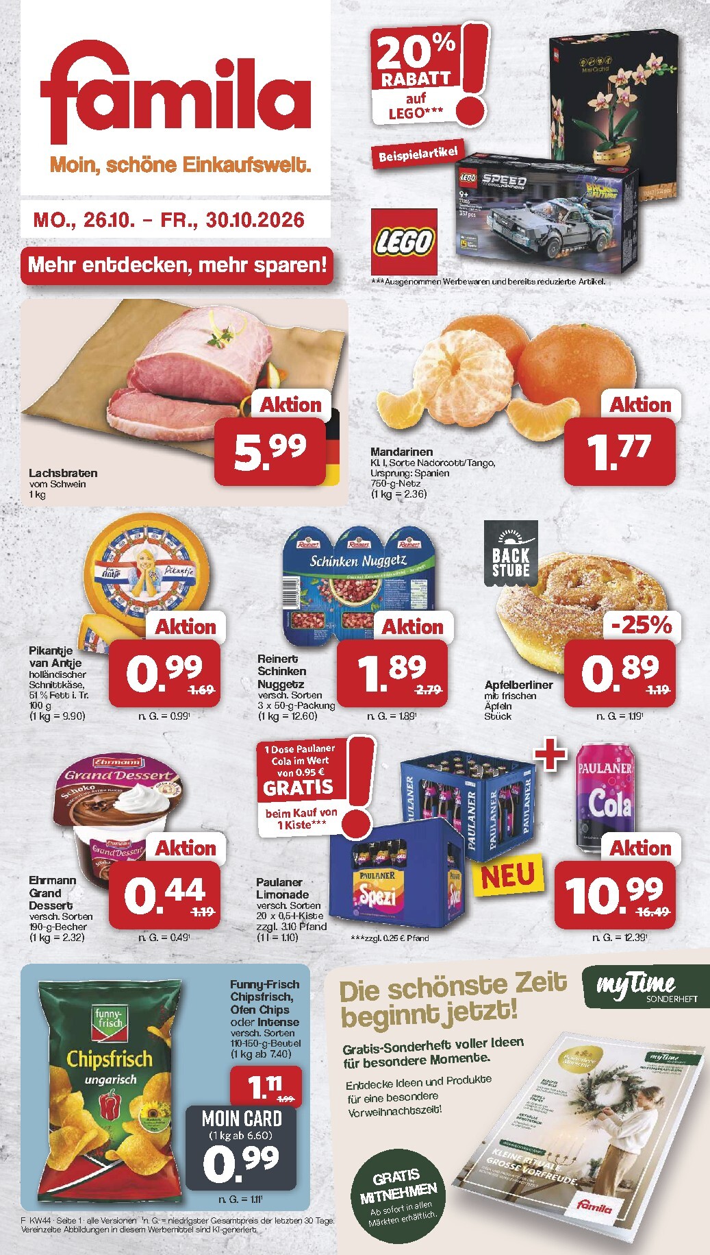 Famila Nordwest Prospekt nächste Woche – von Montag 26.10.2026 bis Freitag 30.10.2026