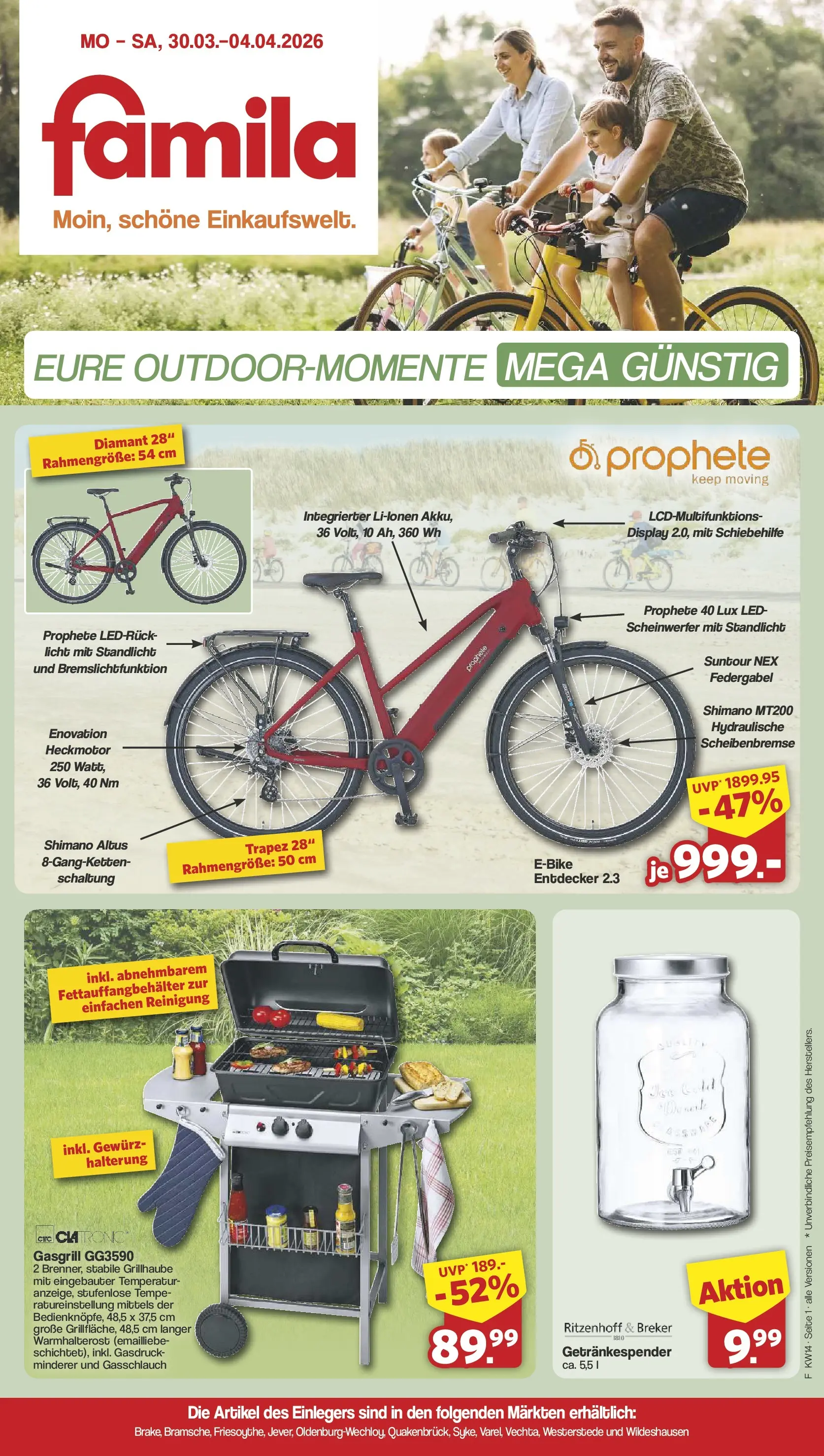Famila Nordwest - Outdoor-Momente-Prospekt gültig vom 30.03.2026 bis 04.04.2026
