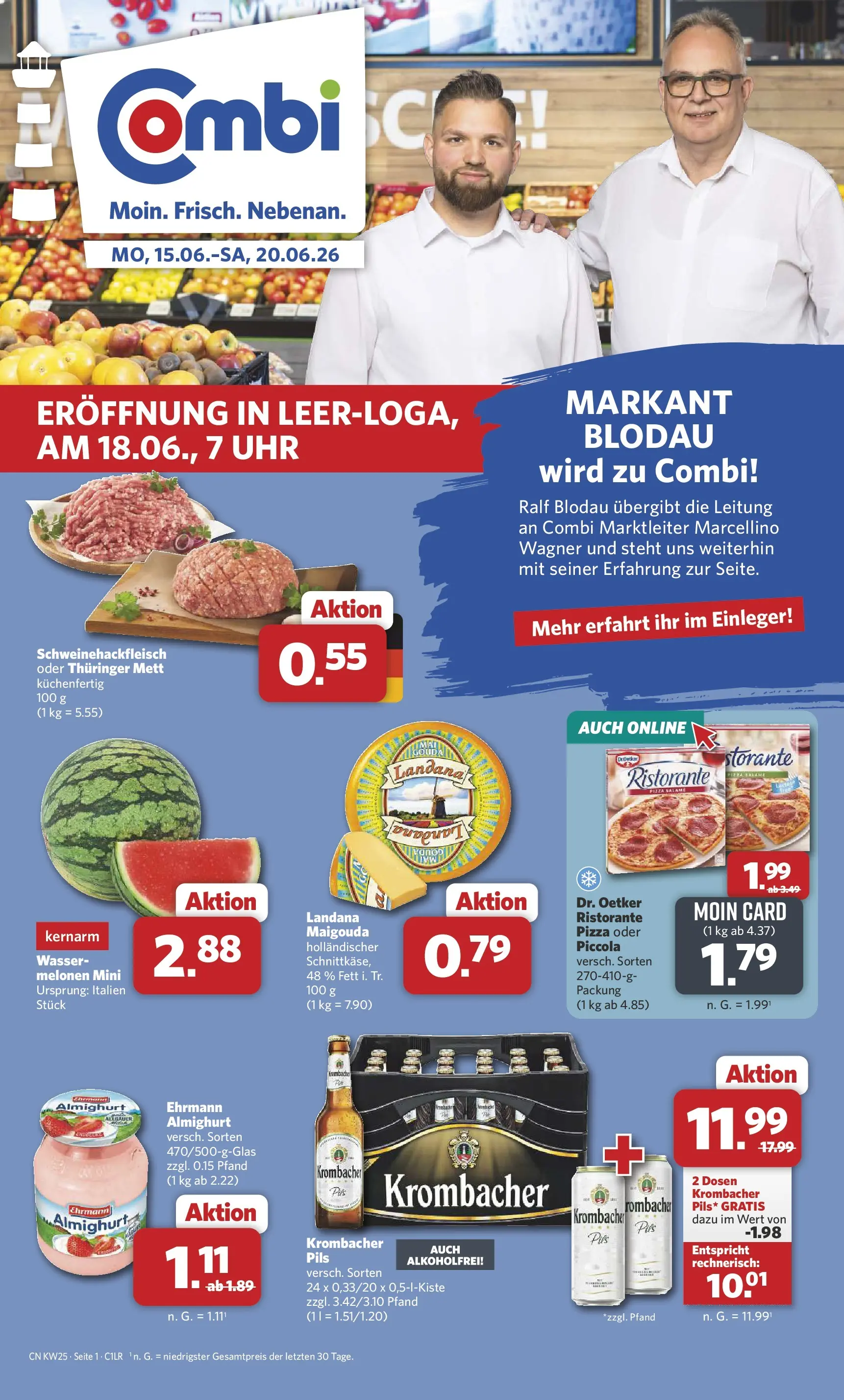 Combi - Leer-Loga Prospekt – von Montag 15.06.2026 bis Samstag 20.06.2026