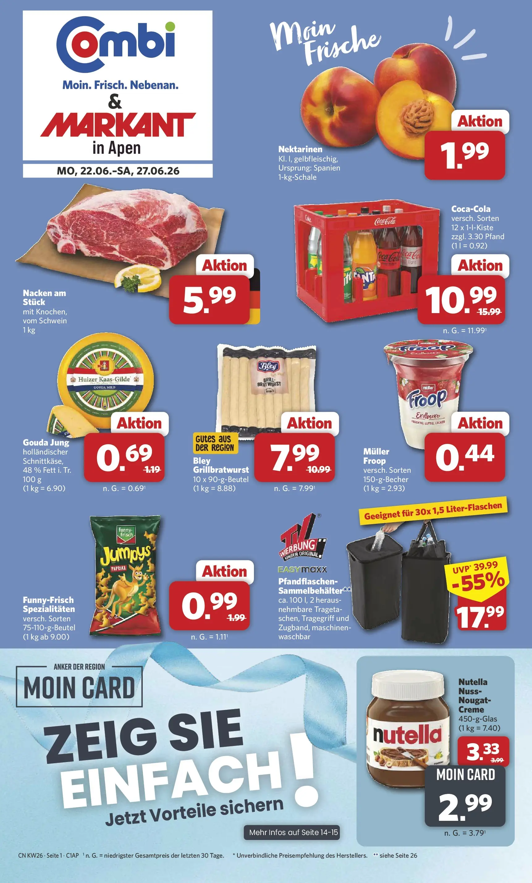 Combi & Markant - Apen Prospekt – von Montag 22.06.2026 bis Samstag 27.06.2026