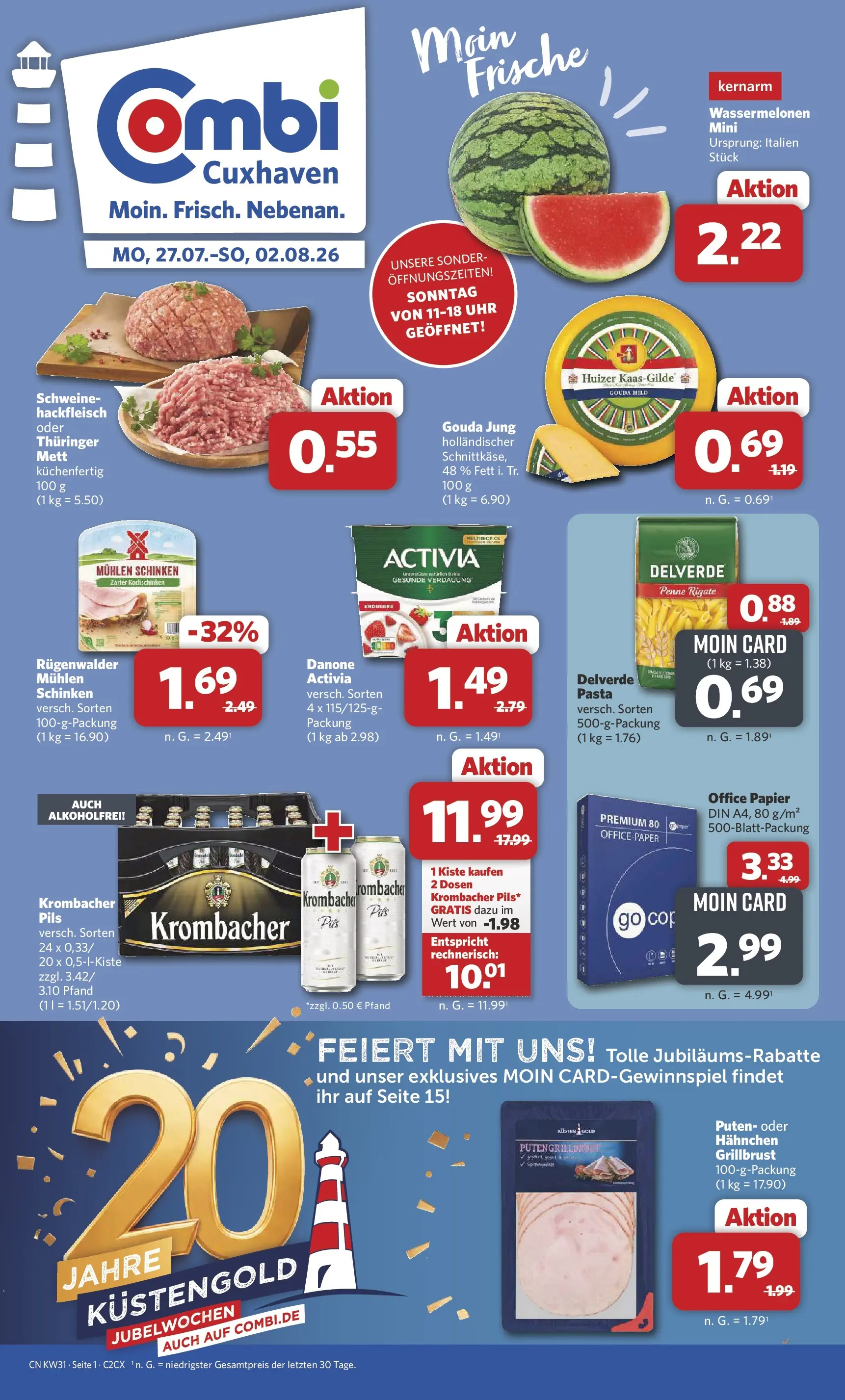 Combi - Cuxhaven Prospekt – von Montag 27.07.2026 bis Sonntag 02.08.2026
