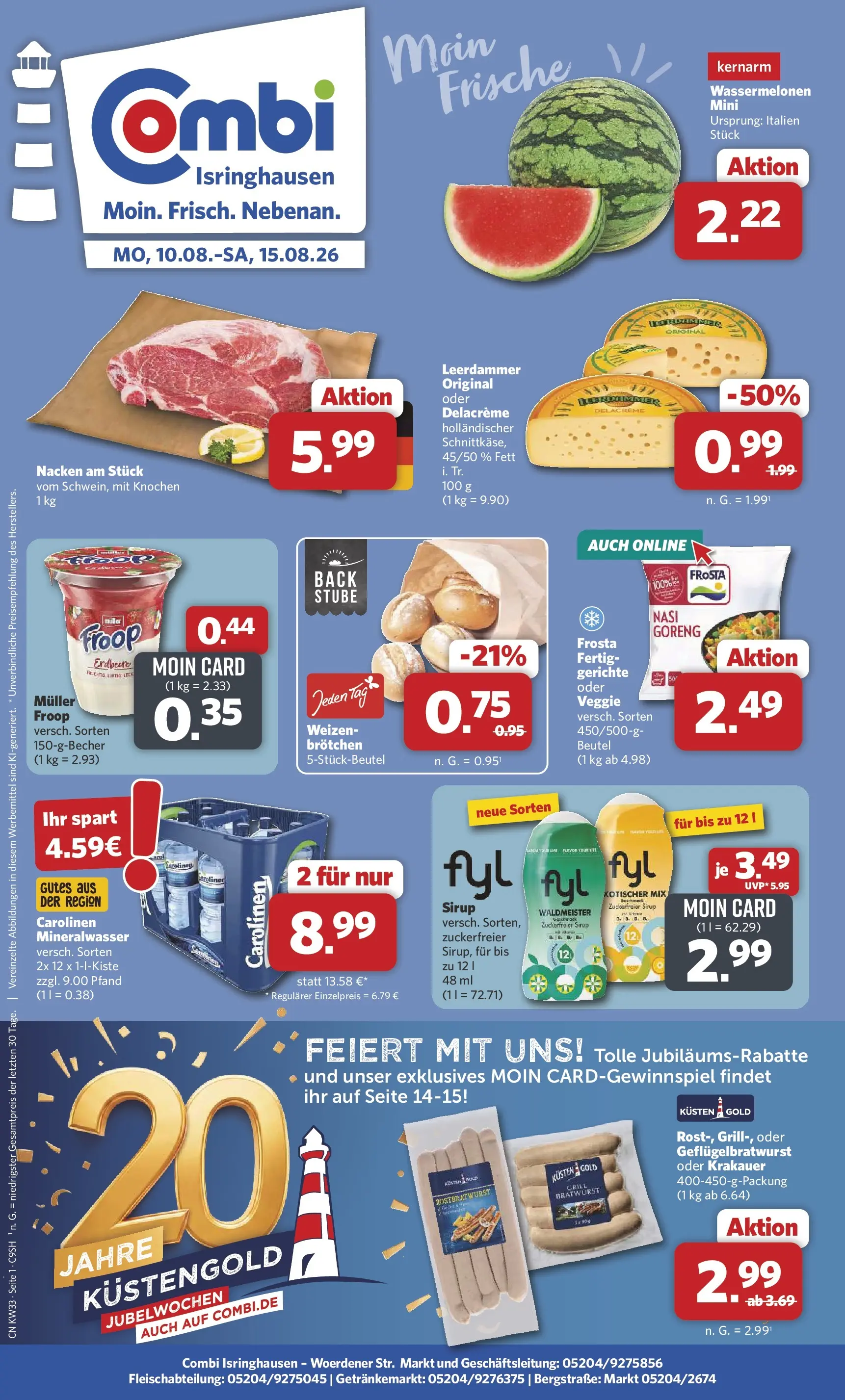 Combi - Isringhausen Prospekt – von Montag 10.08.2026 bis Samstag 15.08.2026