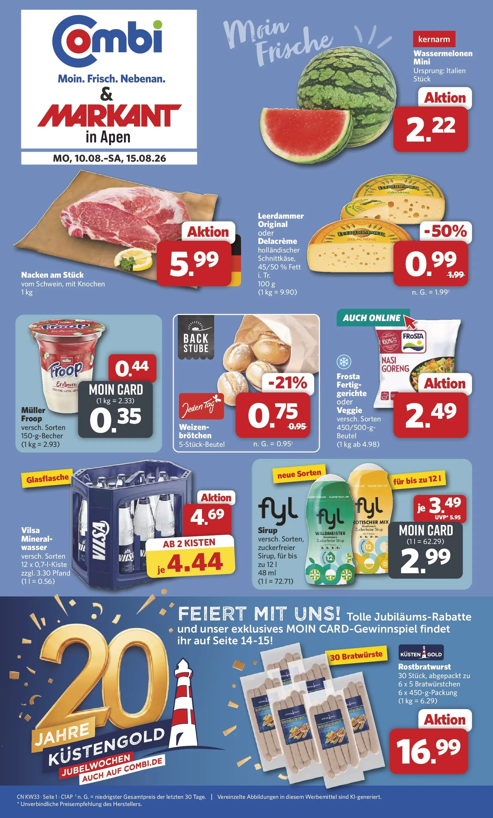 Combi - Apen Prospekt – von Montag 10.08.2026 bis Samstag 15.08.2026