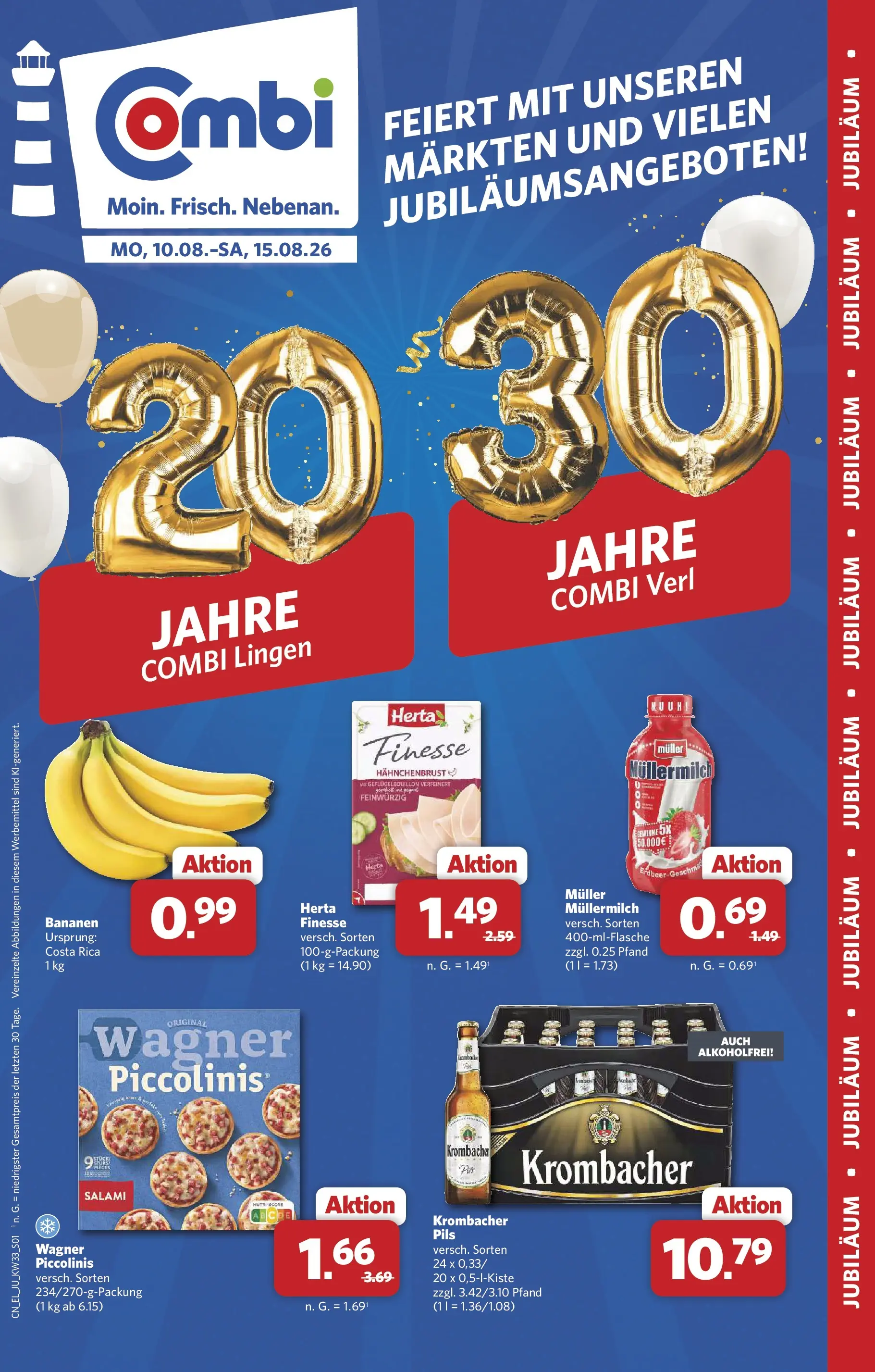 Combi Jubiläum Prospekt – von Montag 10.08.2026 bis Samstag 15.08.2026