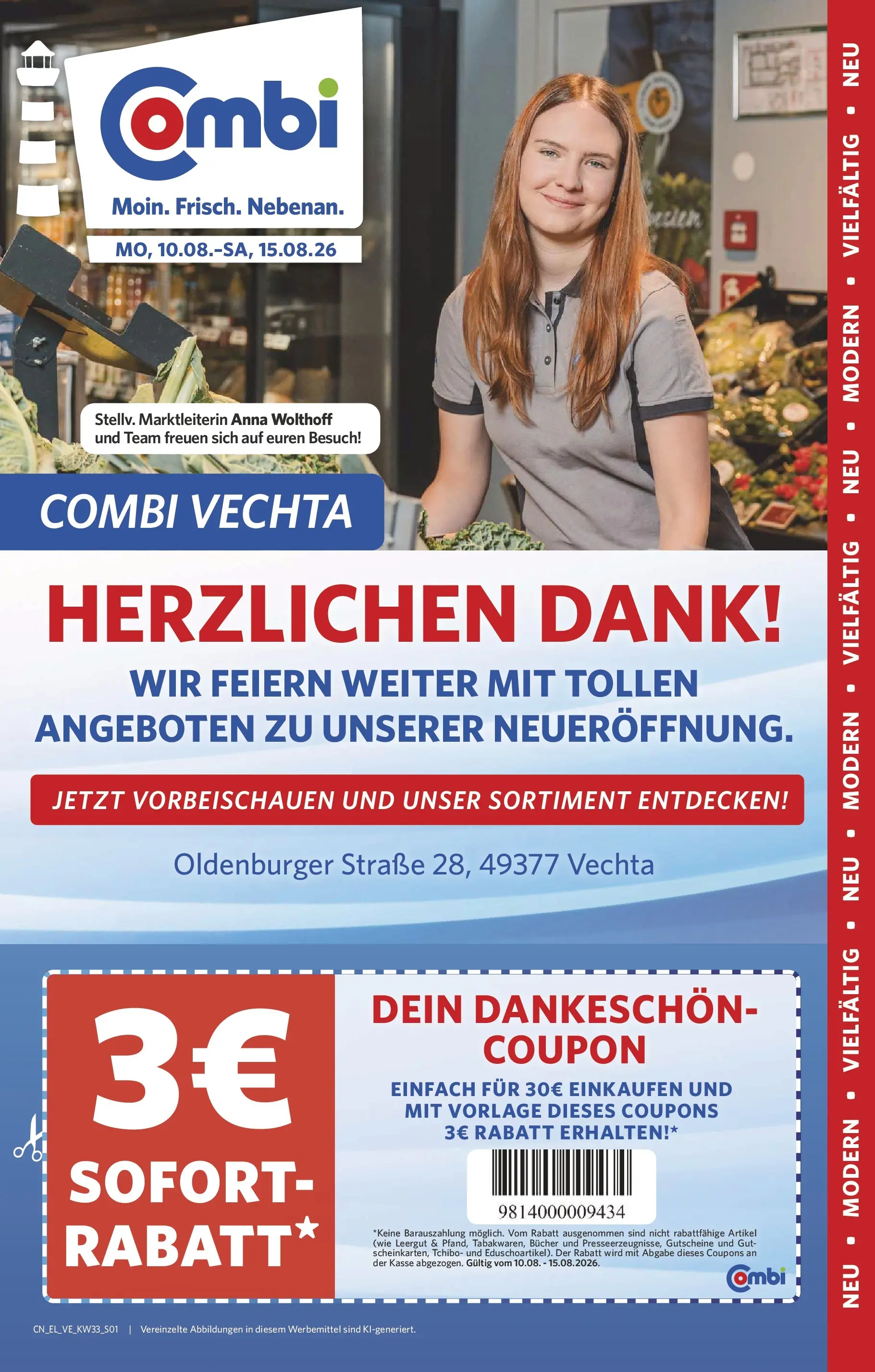 Combi - Coupon Prospekt – von Montag 10.08.2026 bis Samstag 15.08.2026