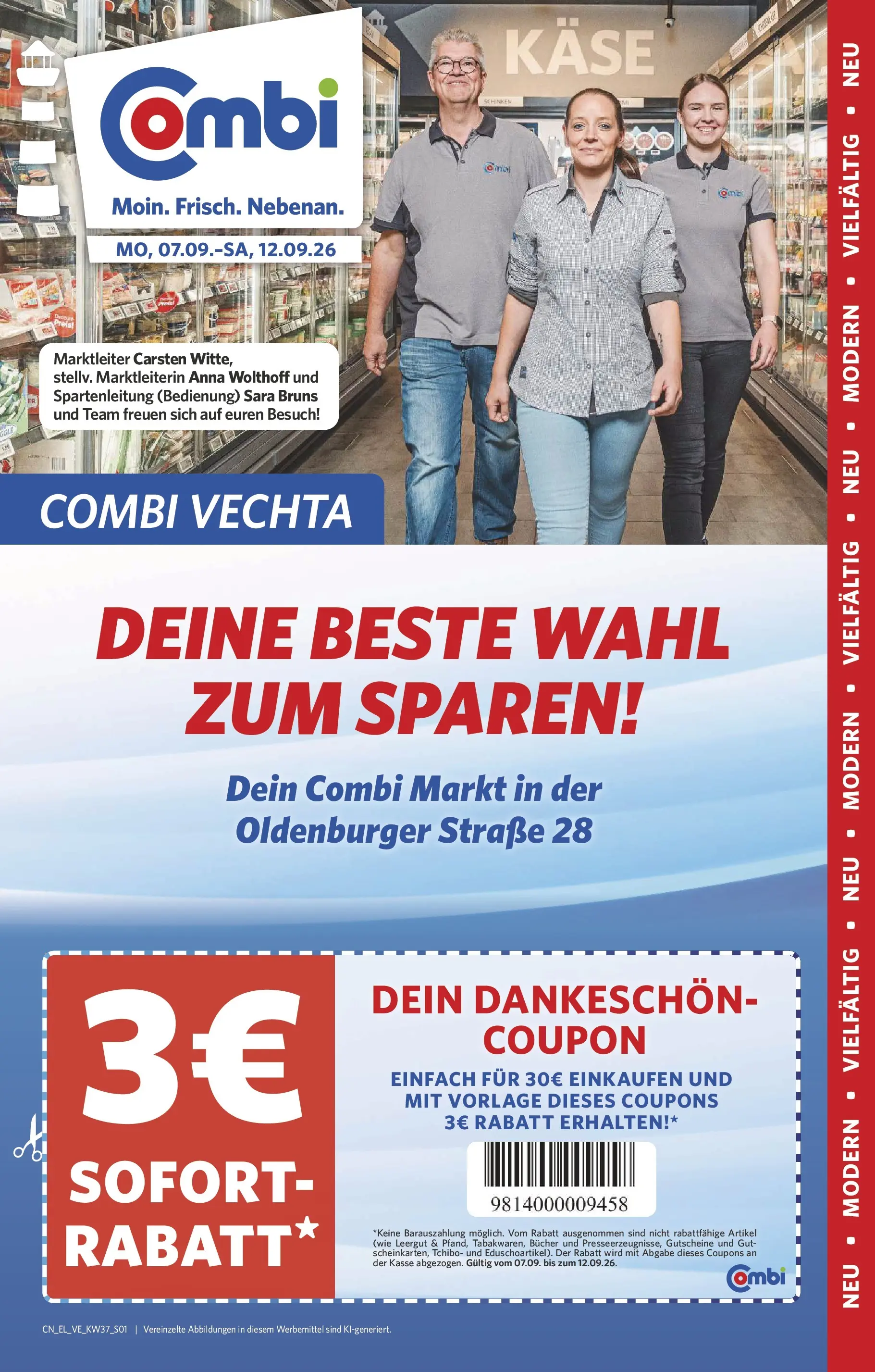 Combi - Coupon Prospekt – von Montag 07.09.2026 bis Samstag 12.09.2026