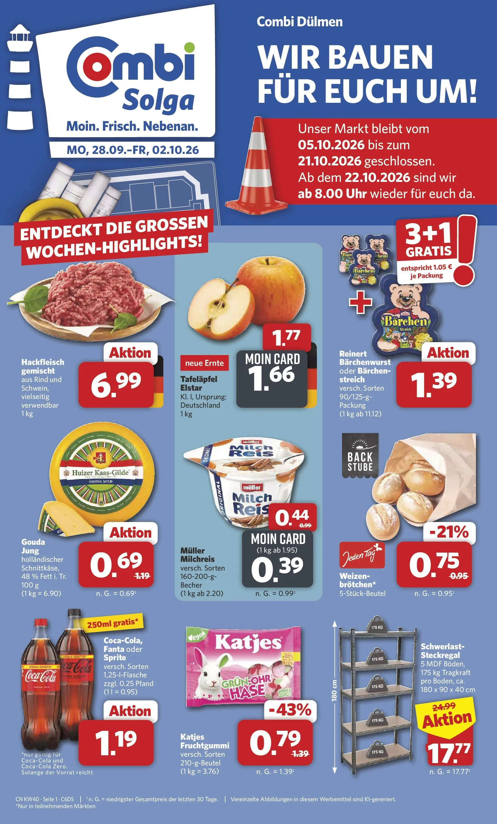 Combi - Solga Prospekt – von Montag 28.09.2026 bis Freitag 02.10.2026