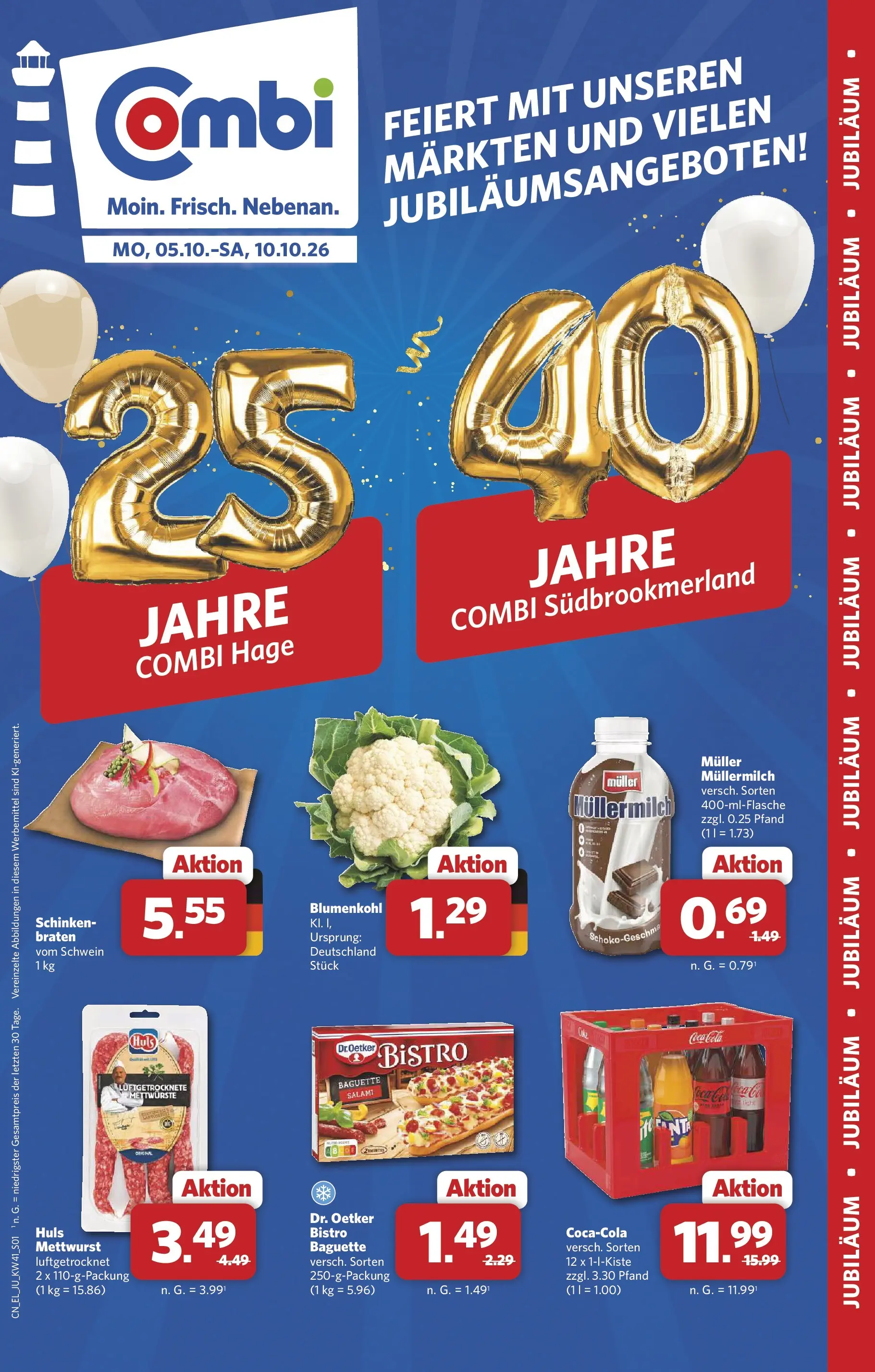 Combi - Jubiläumsangebote Prospekt – von Montag 05.10.2026 bis Samstag 10.10.2026
