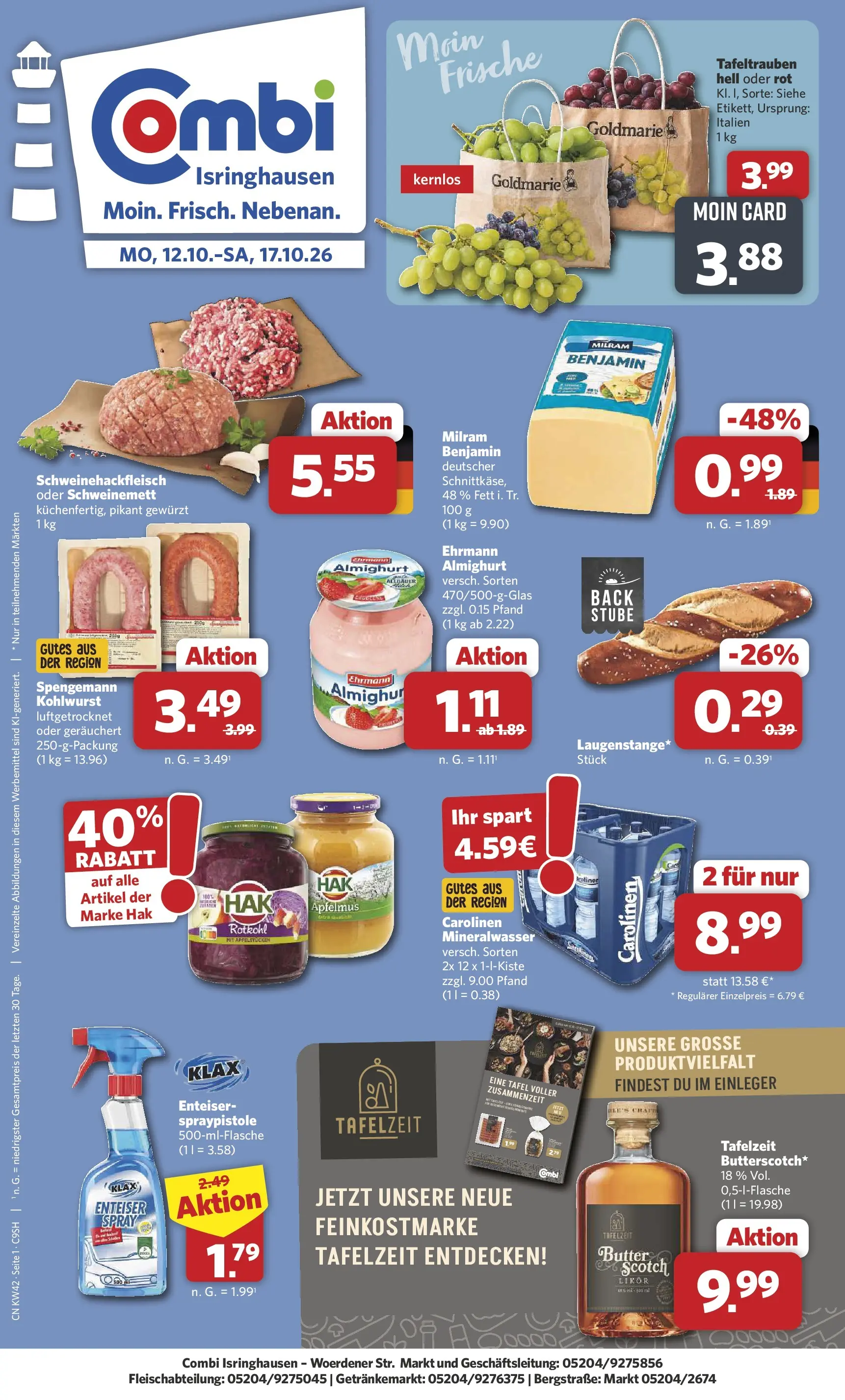 Combi - Isringhausen Prospekt – von Montag 12.10.2026 bis Samstag 17.10.2026
