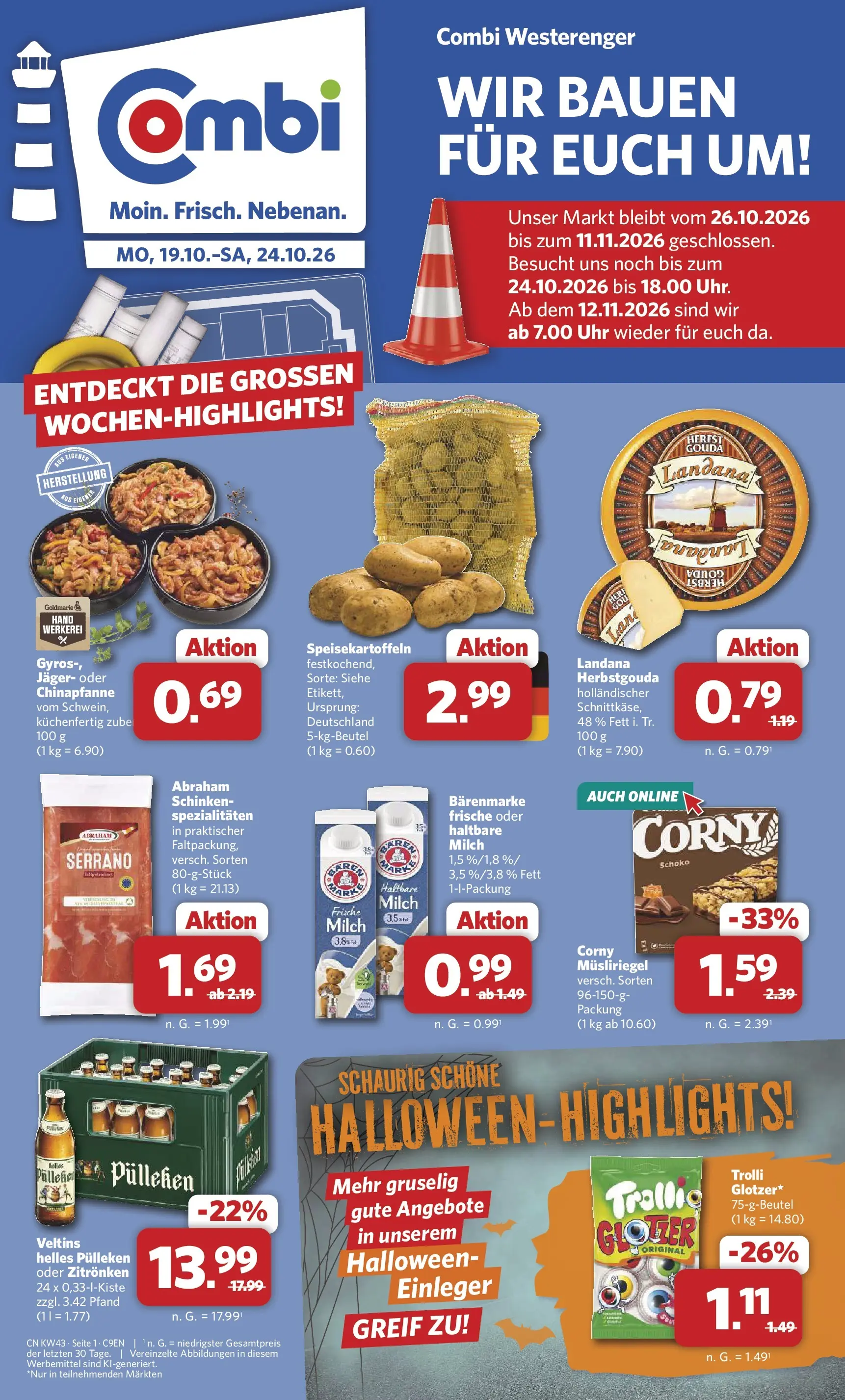Combi - Westerenger Prospekt – von Montag 19.10.2026 bis Samstag 24.10.2026