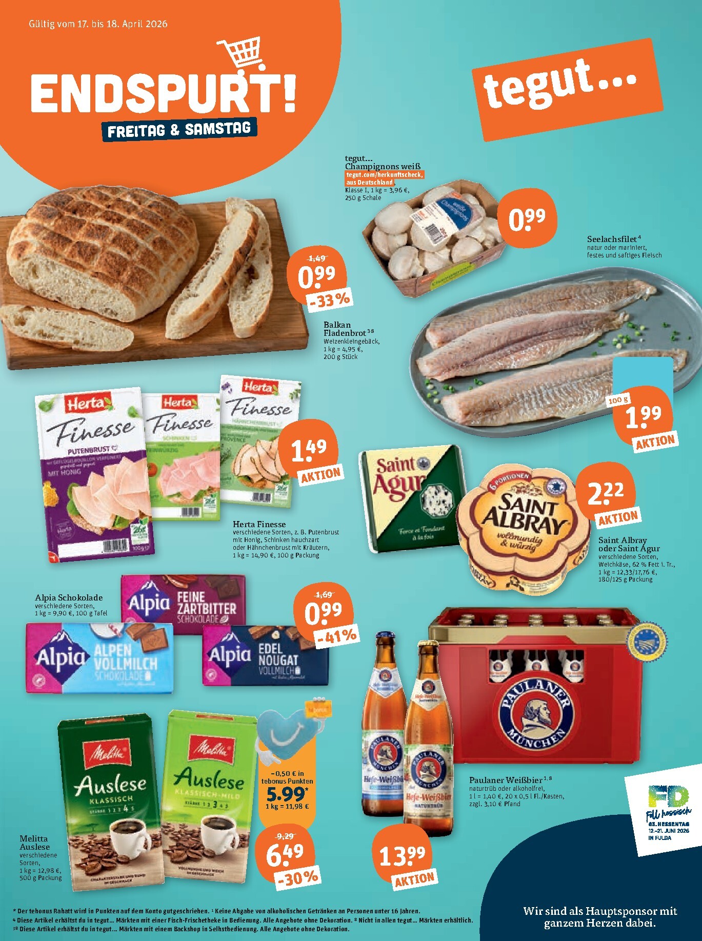 Tegut Prospekt nächste Woche – von Montag 13.04.2026 bis Samstag 18.04.2026
