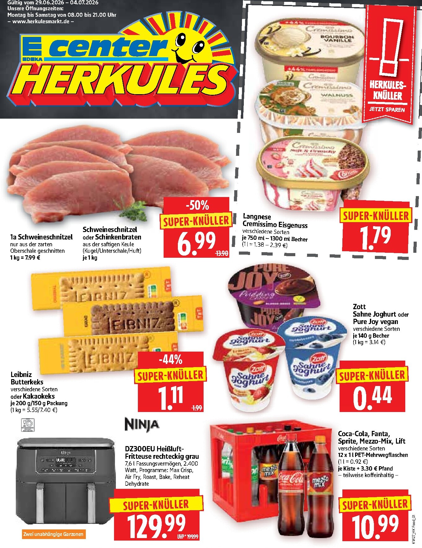 Herkules - Lebensmittel Prospekt nächste Woche – von Montag 29.06.2026 bis Samstag 04.07.2026