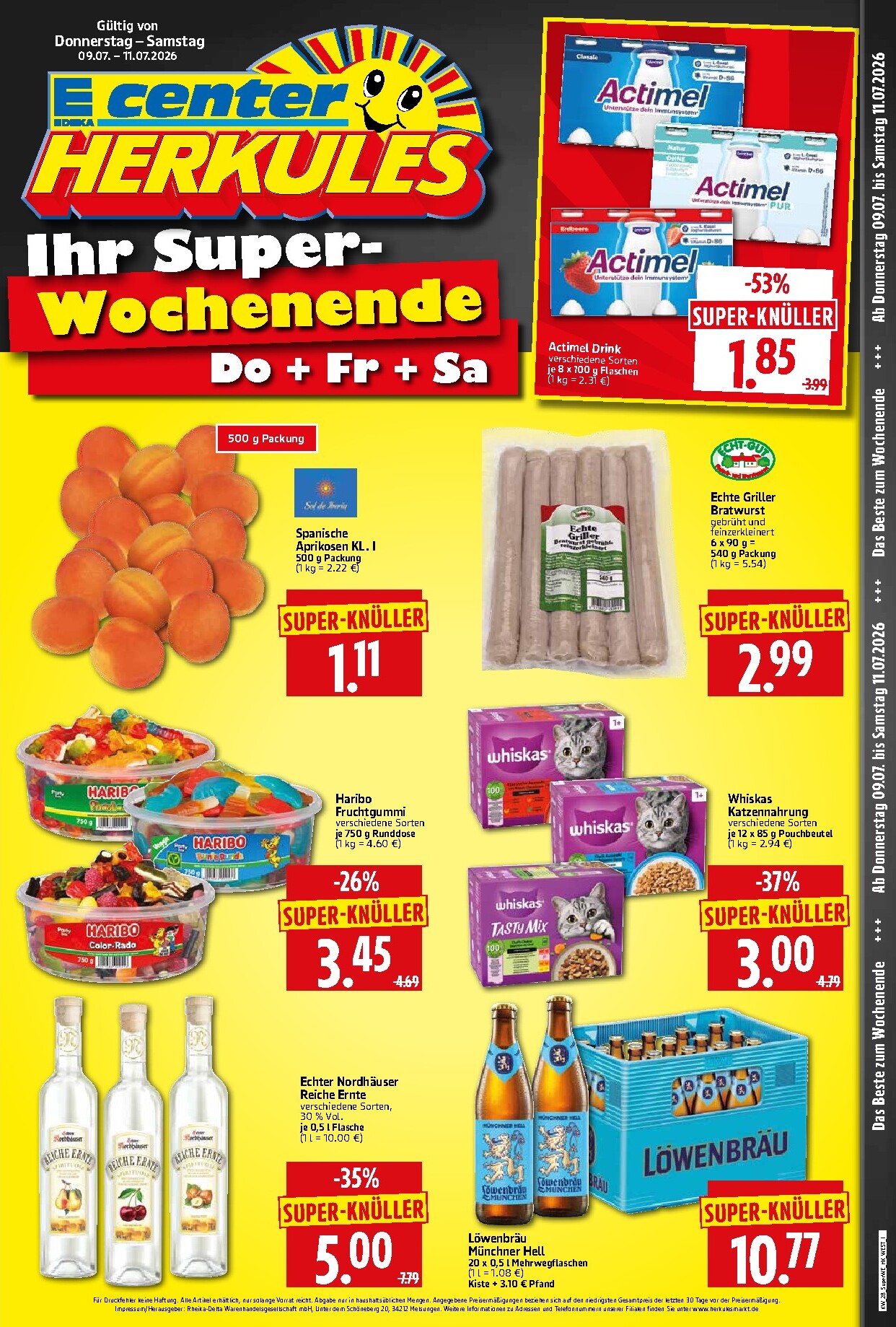 Herkules - Sonderbeilage Prospekt nächste Woche – von Donnerstag 09.07.2026 bis Samstag 11.07.2026
